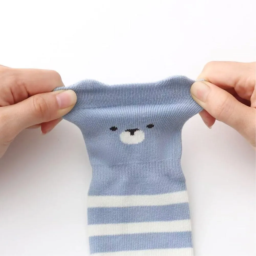 FedMois Calzini Antiscivolo in Cotone per Bambini, Motivi Animali Zebra, 0-1 Anno, 5 Paia - immagine 2