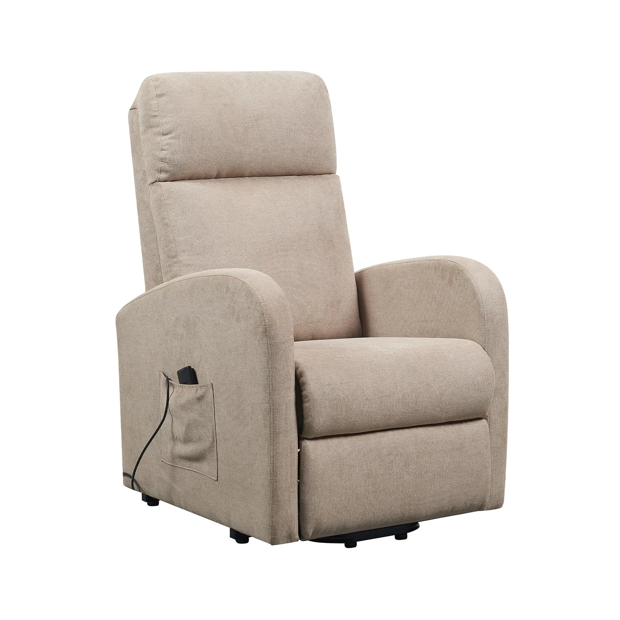 Poltrone Italia Poltrona Alzapersona Relax Reclinazione Elettrica Tessuto Beige - immagine 1