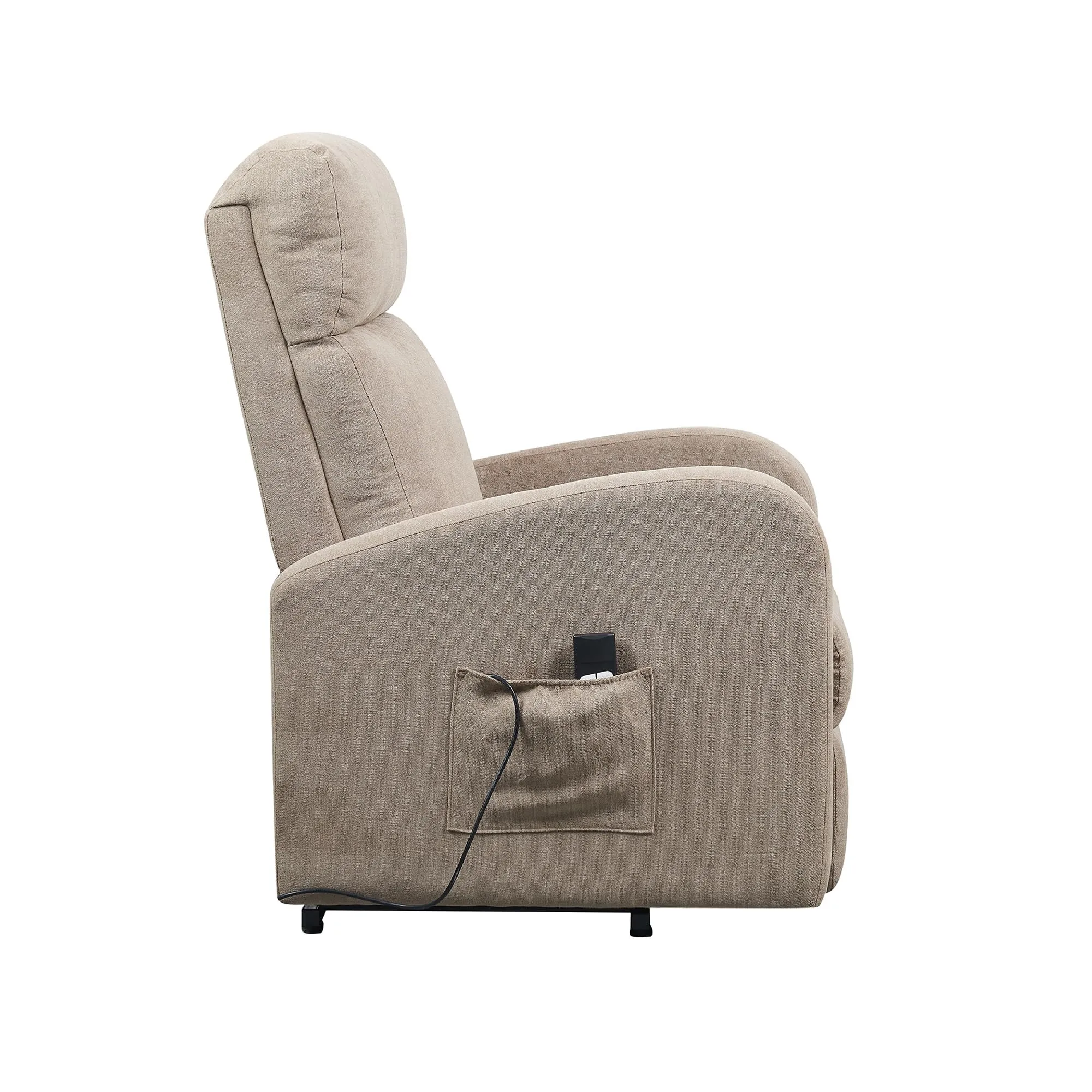 Poltrone Italia Poltrona Alzapersona Relax Reclinazione Elettrica Tessuto Beige - immagine 5