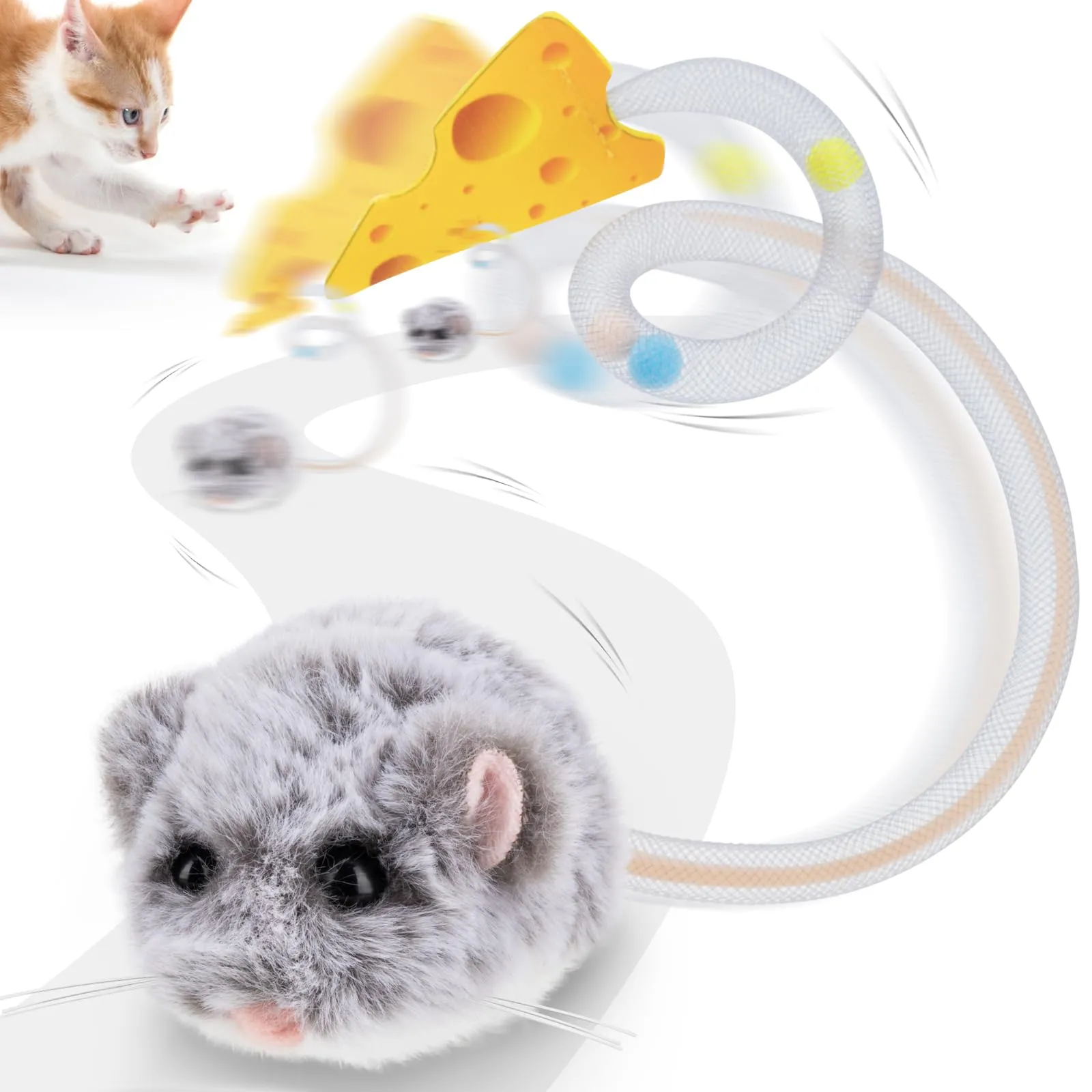 Migipaws Giocattolo Interattivo per Gatti Topolino Elettrico con Sensore Intelligente, Erba Gatta, Ricaricabile - immagine 1