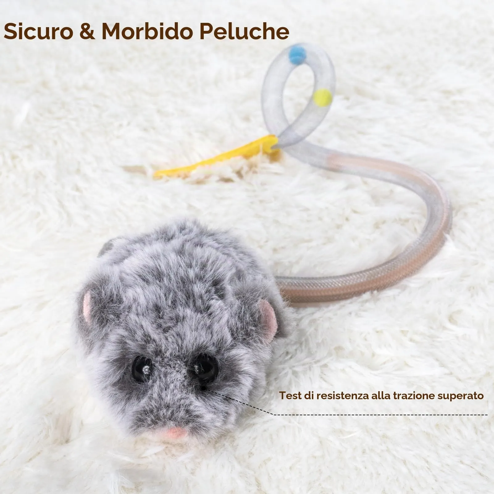 Migipaws Giocattolo Interattivo per Gatti Topolino Elettrico con Sensore Intelligente, Erba Gatta, Ricaricabile - immagine 5
