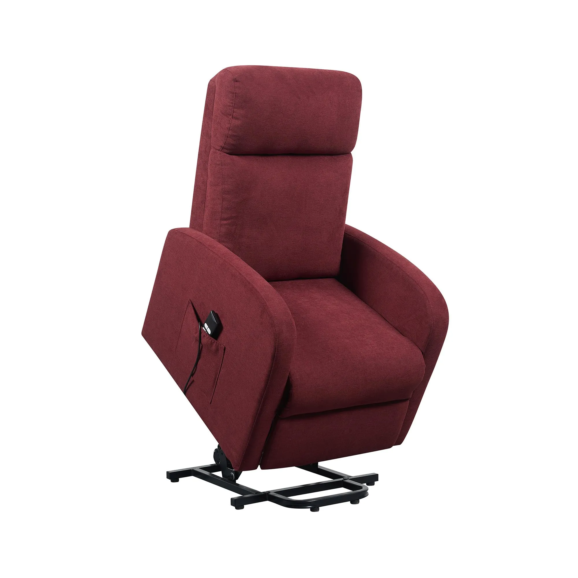 Poltrone Italia Poltrona Alzapersona Relax Reclinazione Elettrica Tessuto Bordeaux - immagine 2