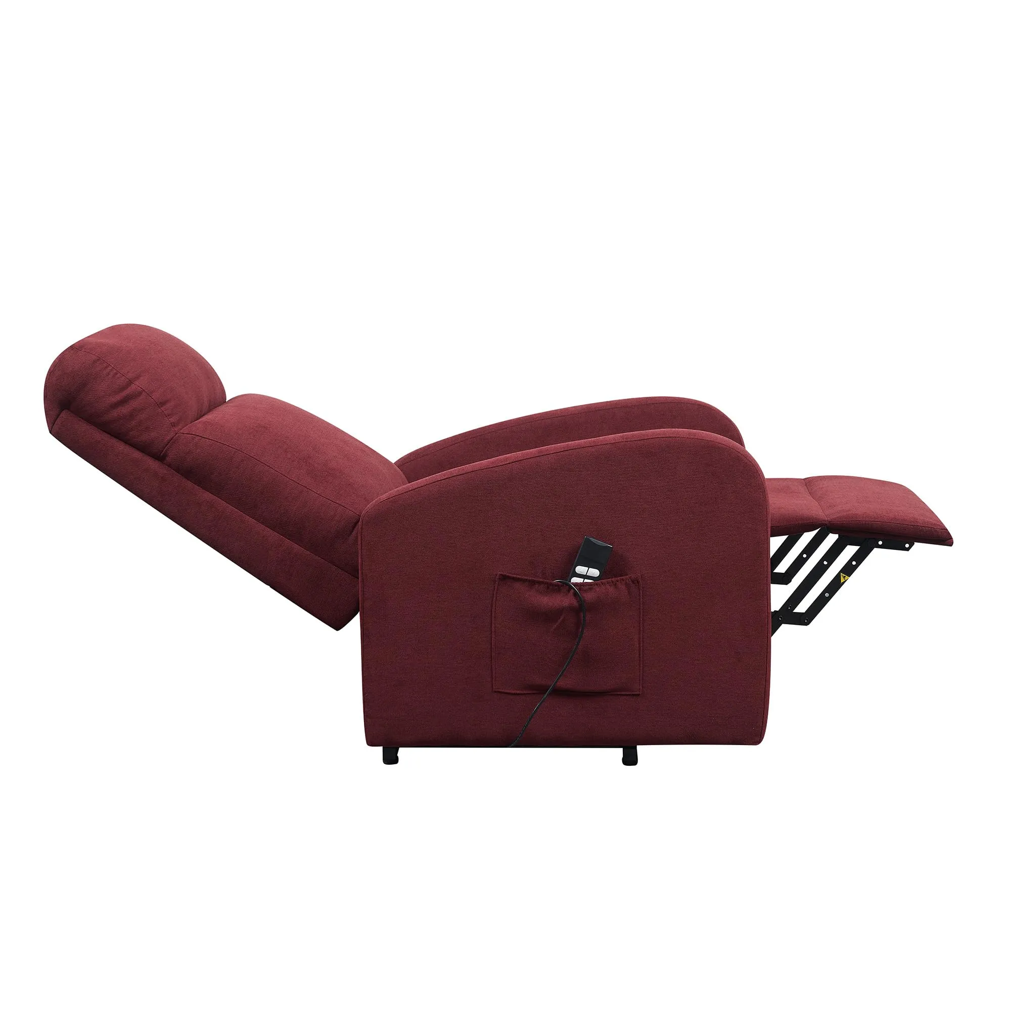 Poltrone Italia Poltrona Alzapersona Relax Reclinazione Elettrica Tessuto Bordeaux - immagine 4