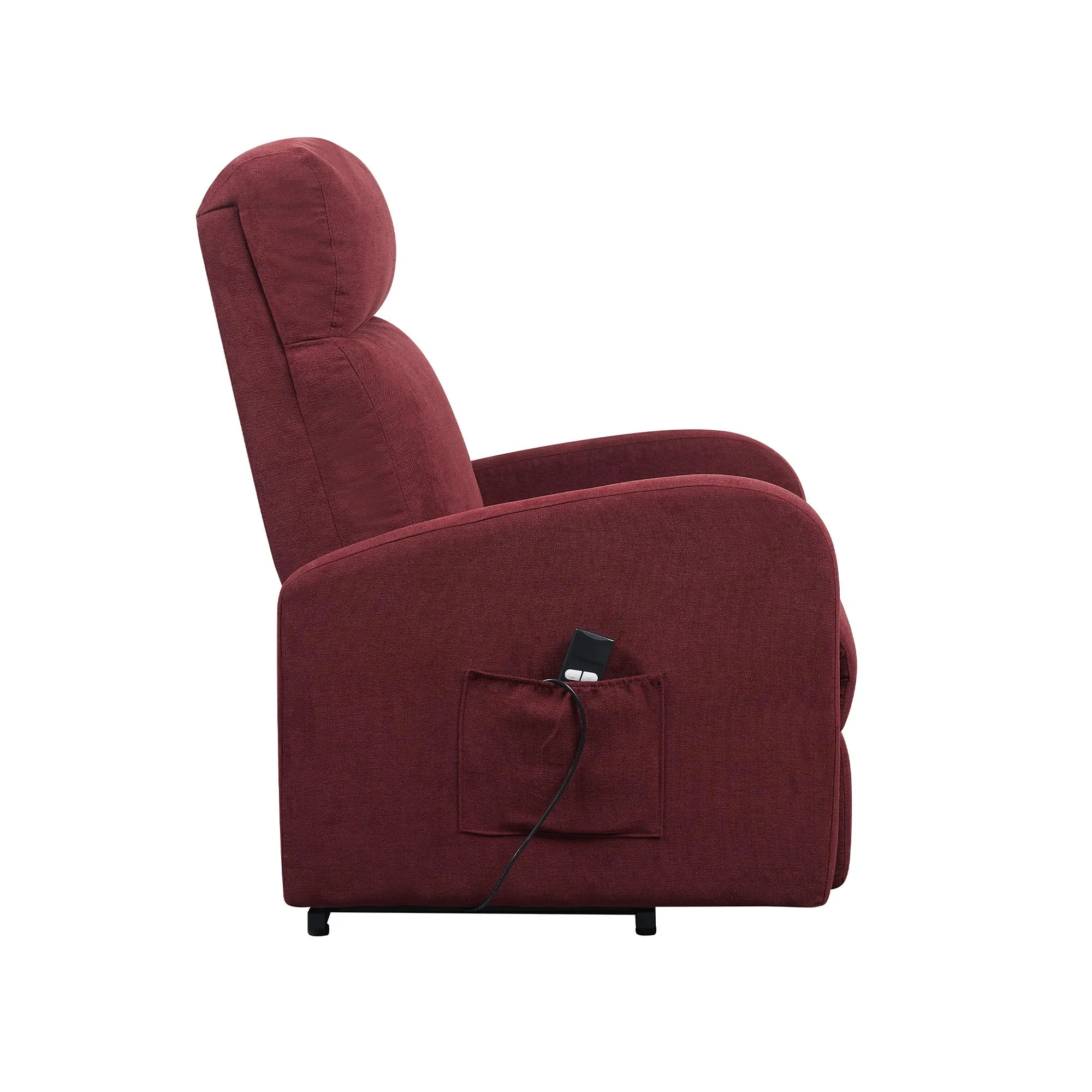 Poltrone Italia Poltrona Alzapersona Relax Reclinazione Elettrica Tessuto Bordeaux - immagine 5