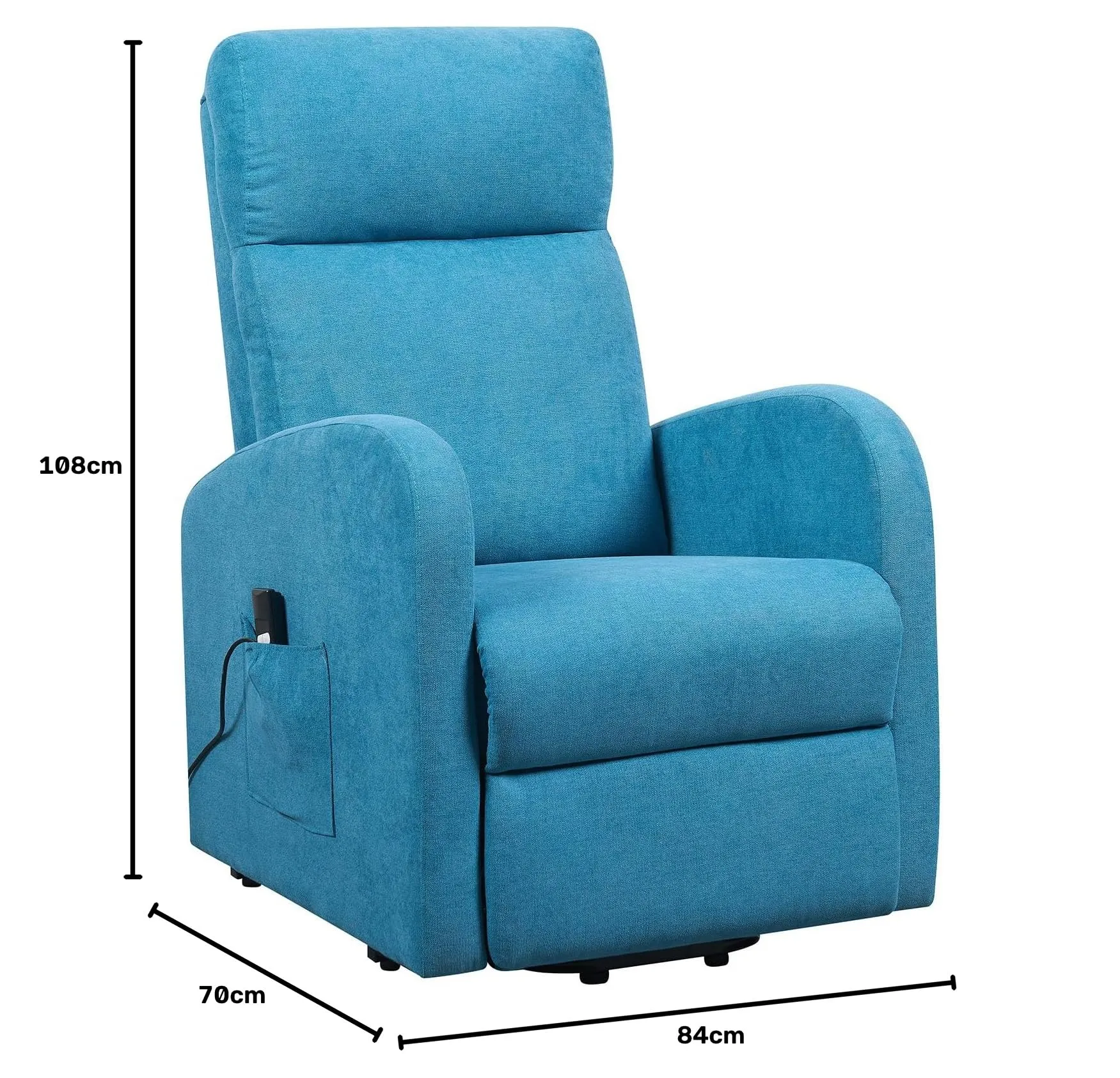 Poltrone Italia Poltrona Alzapersona Relax Reclinazione Elettrica Tessuto Turchese Chanel1_Turk - immagine 2