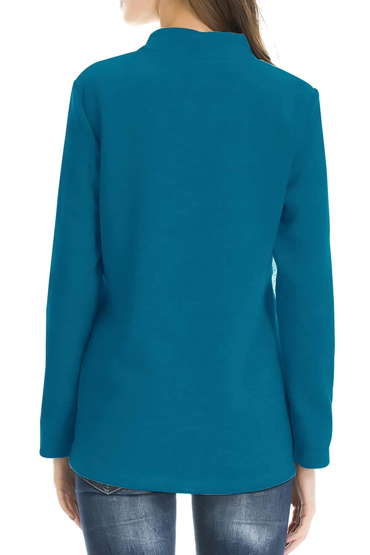 Smallshow Abbigliamento da Allattamento Invernale a Manica Lunga da Donna, XXL, Teal - immagine 3