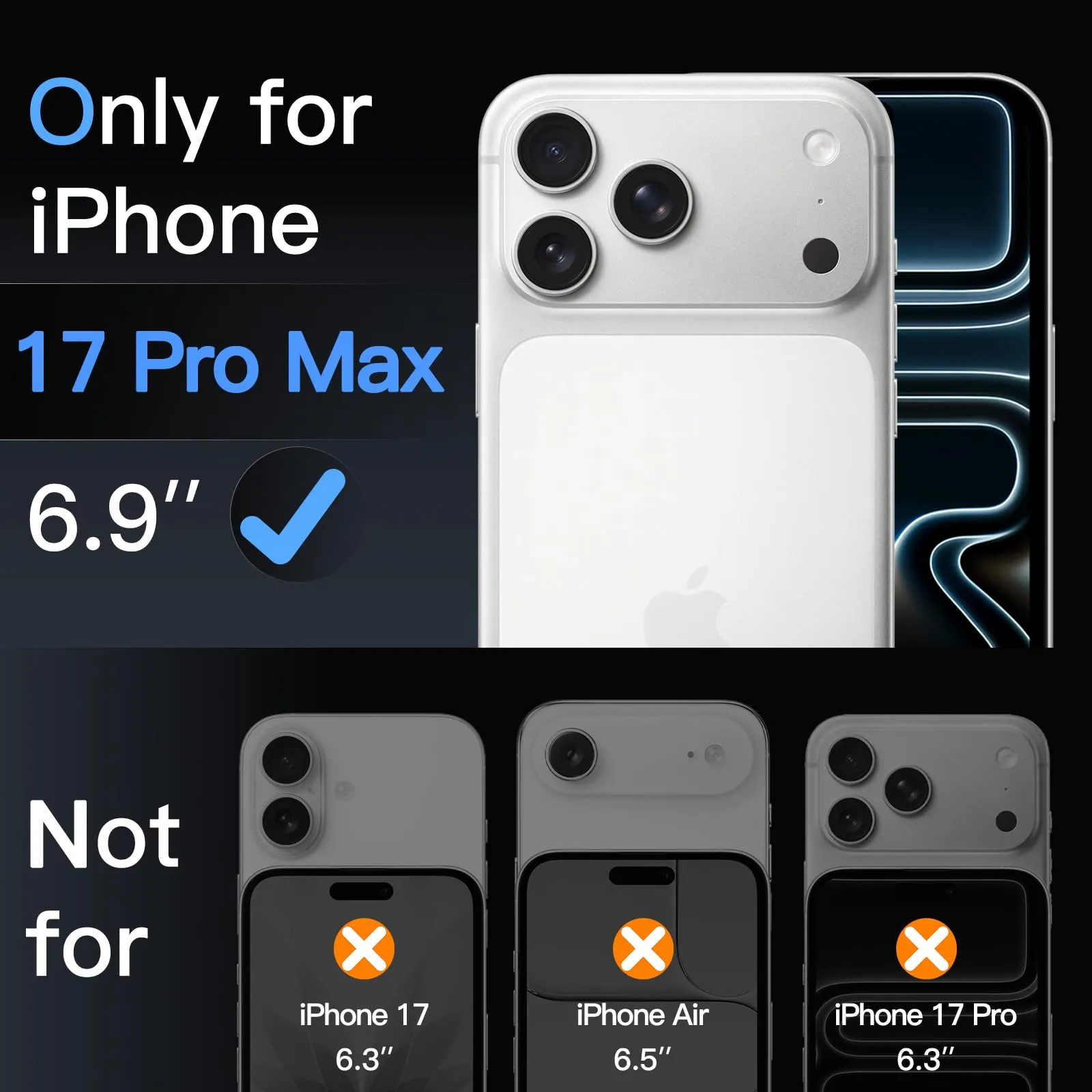 JETech Pellicola Protettiva Fotocamera per iPhone 17 Pro Max, Argento - immagine 2