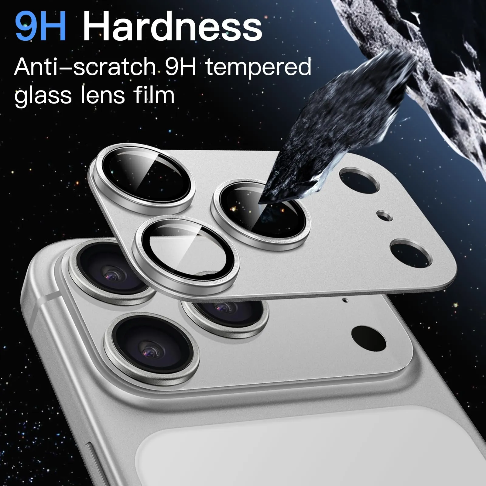 JETech Pellicola Protettiva Fotocamera per iPhone 17 Pro Max, Argento - immagine 4