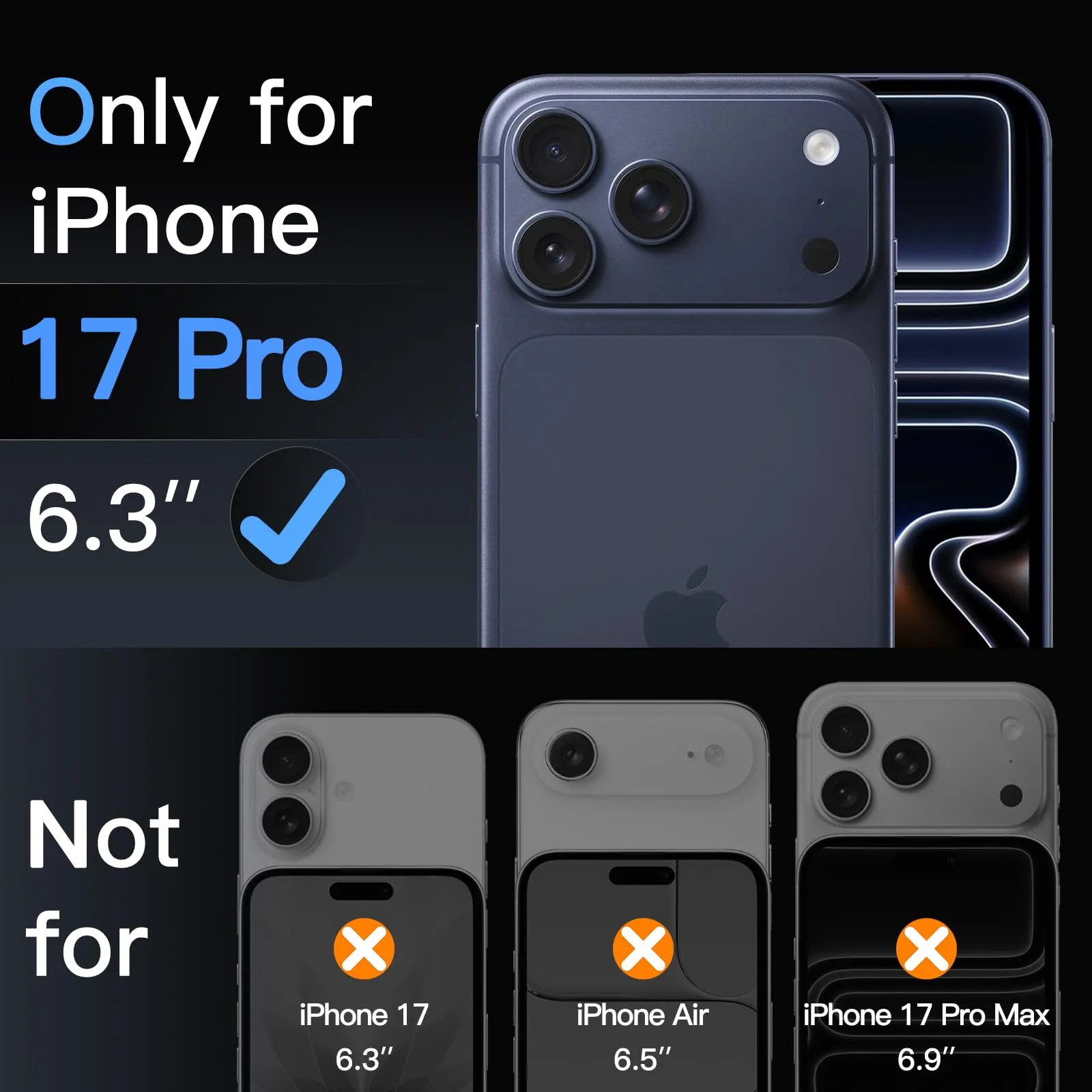 JETech Pellicola Protettiva Fotocamera per iPhone 17 Pro, Blu Profondo - immagine 2