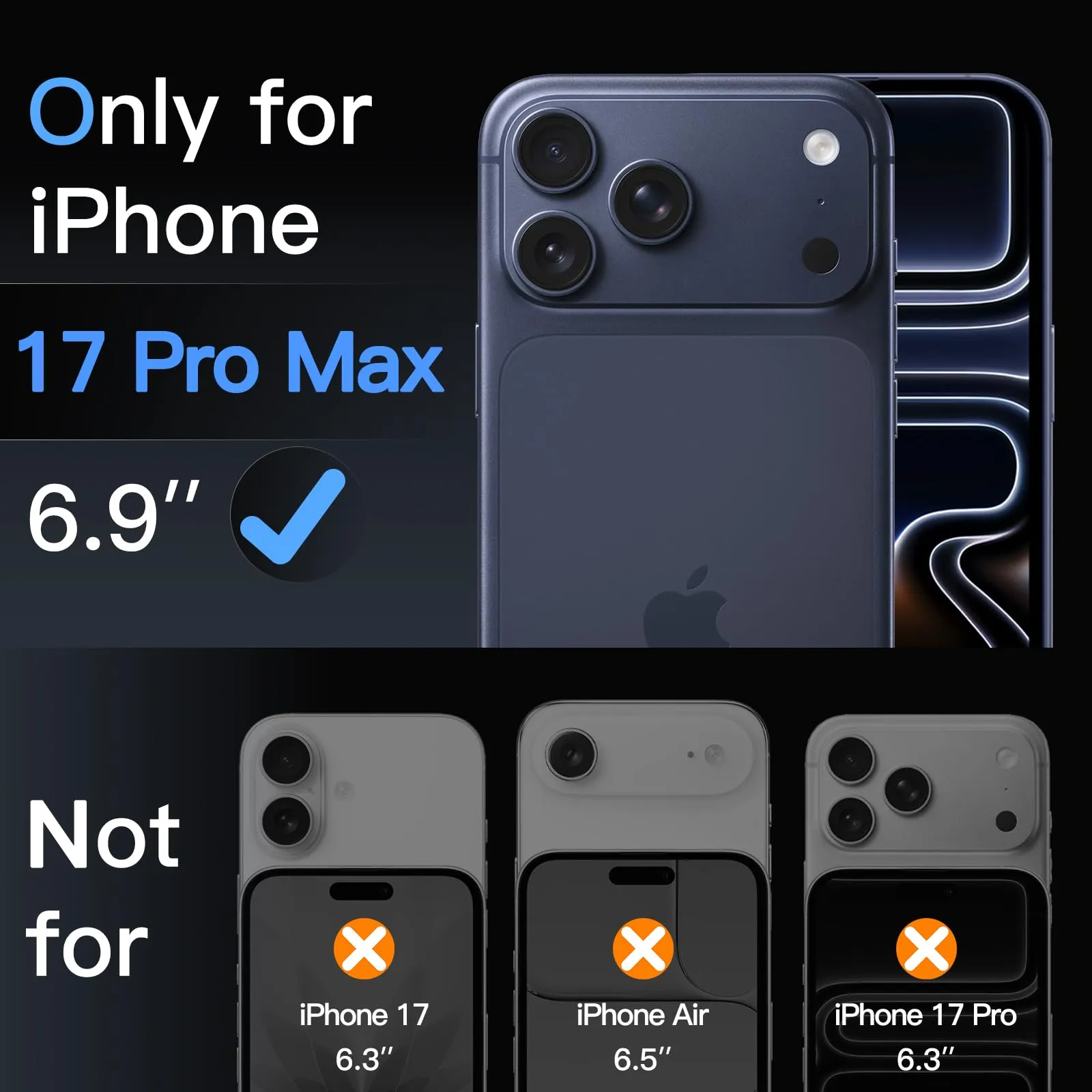 JETech Pellicola Protettiva Fotocamera per iPhone 17 Pro Max, Blu Profondo - immagine 2