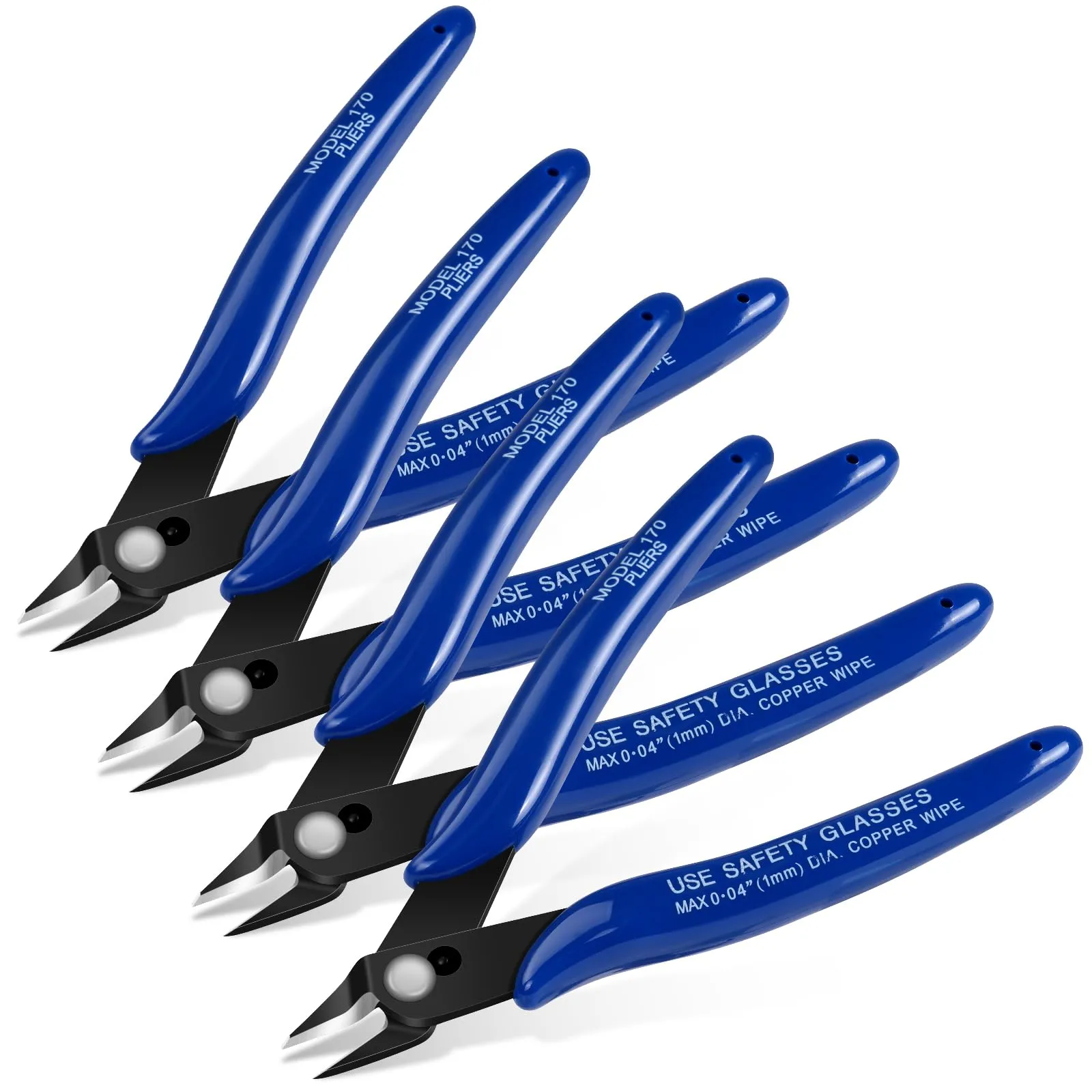 Ainiv Pinza da Taglio Diagonale di Precisione, 4 Pezzi - Blu - immagine 1