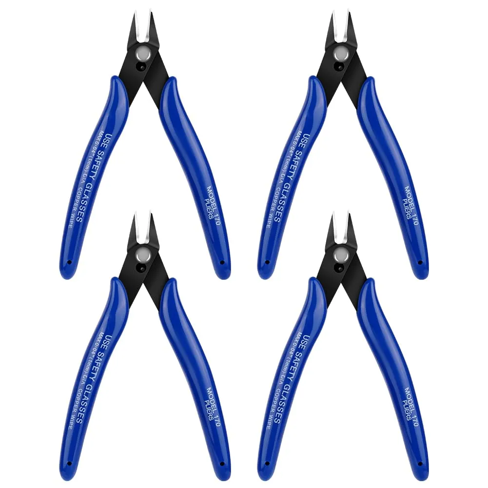 Ainiv Pinza da Taglio Diagonale di Precisione, 4 Pezzi - Blu - immagine 2