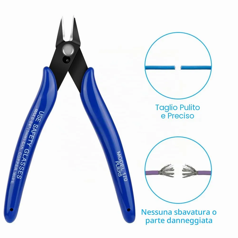 Ainiv Pinza da Taglio Diagonale di Precisione, 4 Pezzi - Blu - immagine 7
