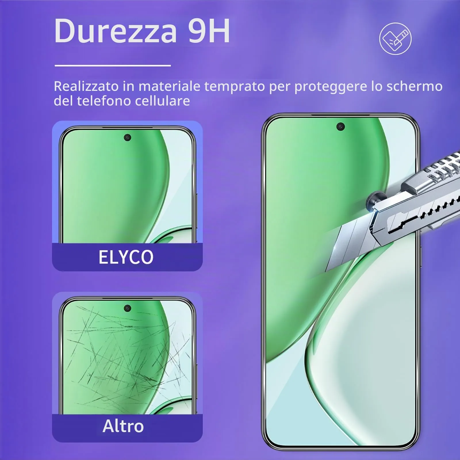 ELYCO Vetro Temperato per Honor Magic 8 Lite, 3+3 Pezzi - immagine 3
