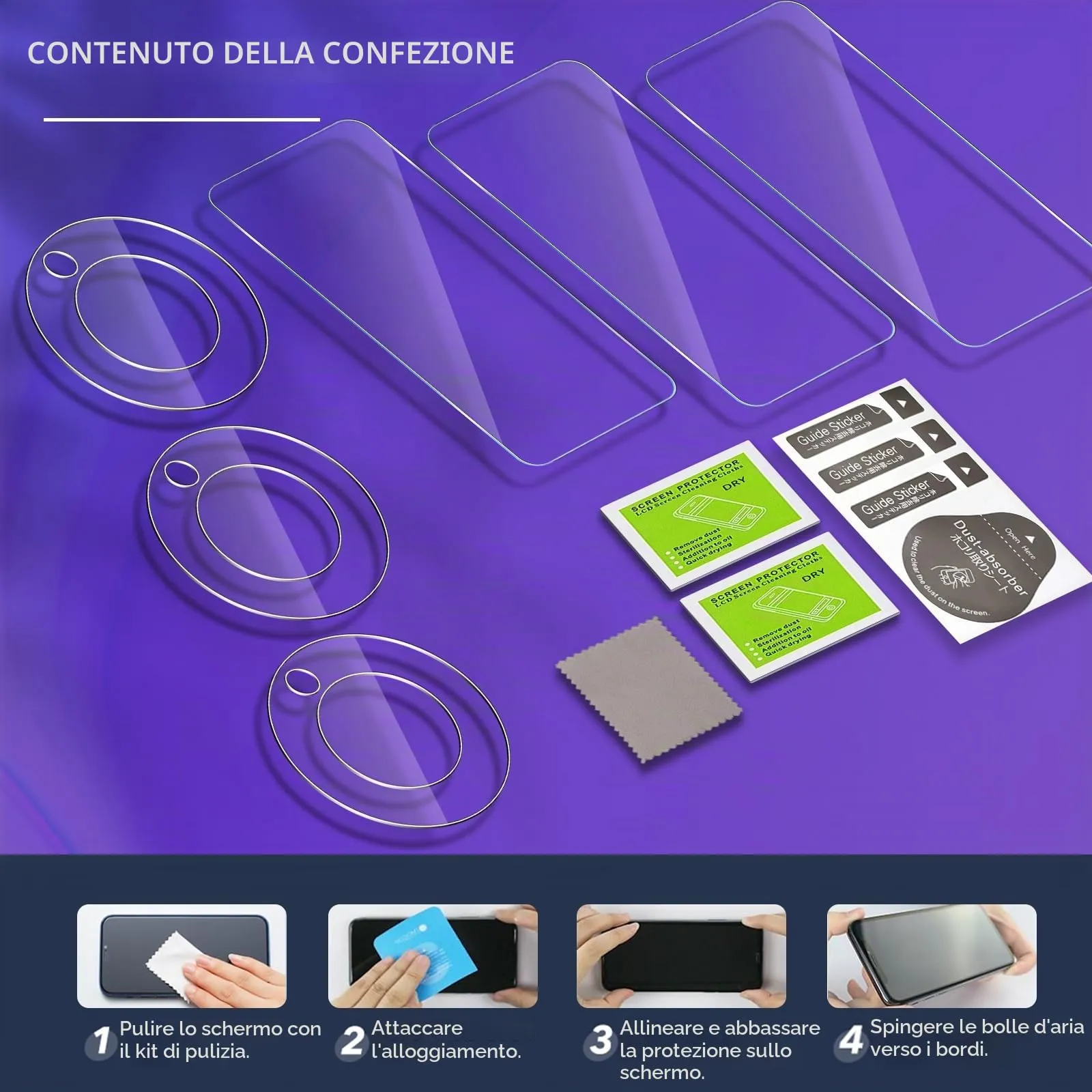 ELYCO Vetro Temperato per Honor Magic 8 Lite, 3+3 Pezzi - immagine 8