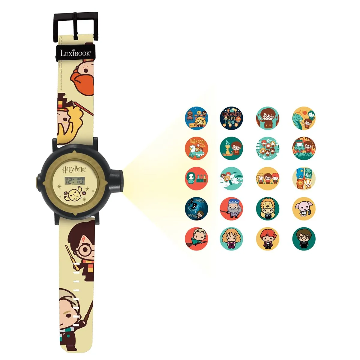 Lexibook Harry Potter Orologio con Proiettore Digitale - 20 Immagini - Nero e Oro - DMW050HPLXB - immagine 2