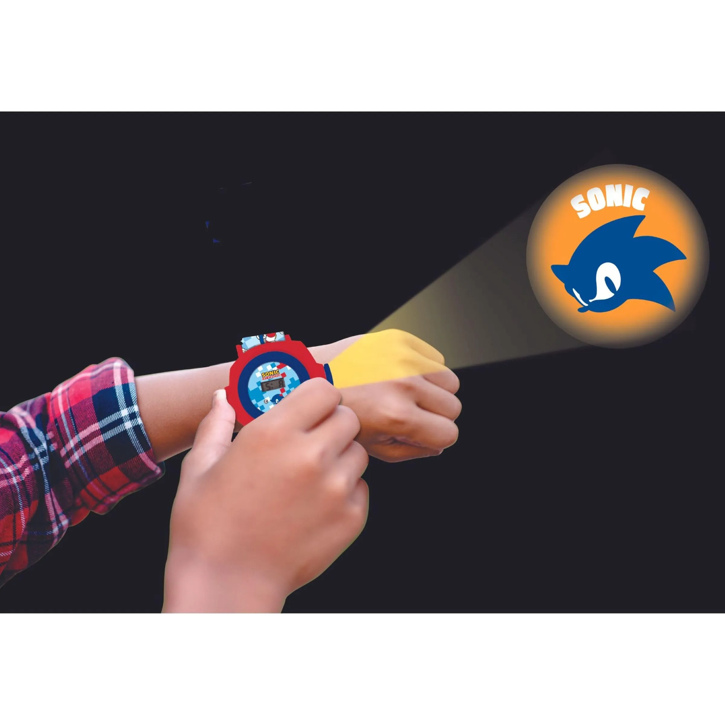 Lexibook SEGA Sonic The Hedgehog Digital Projection Watch, Blue/Red, DMW050SNLXB - immagine 3