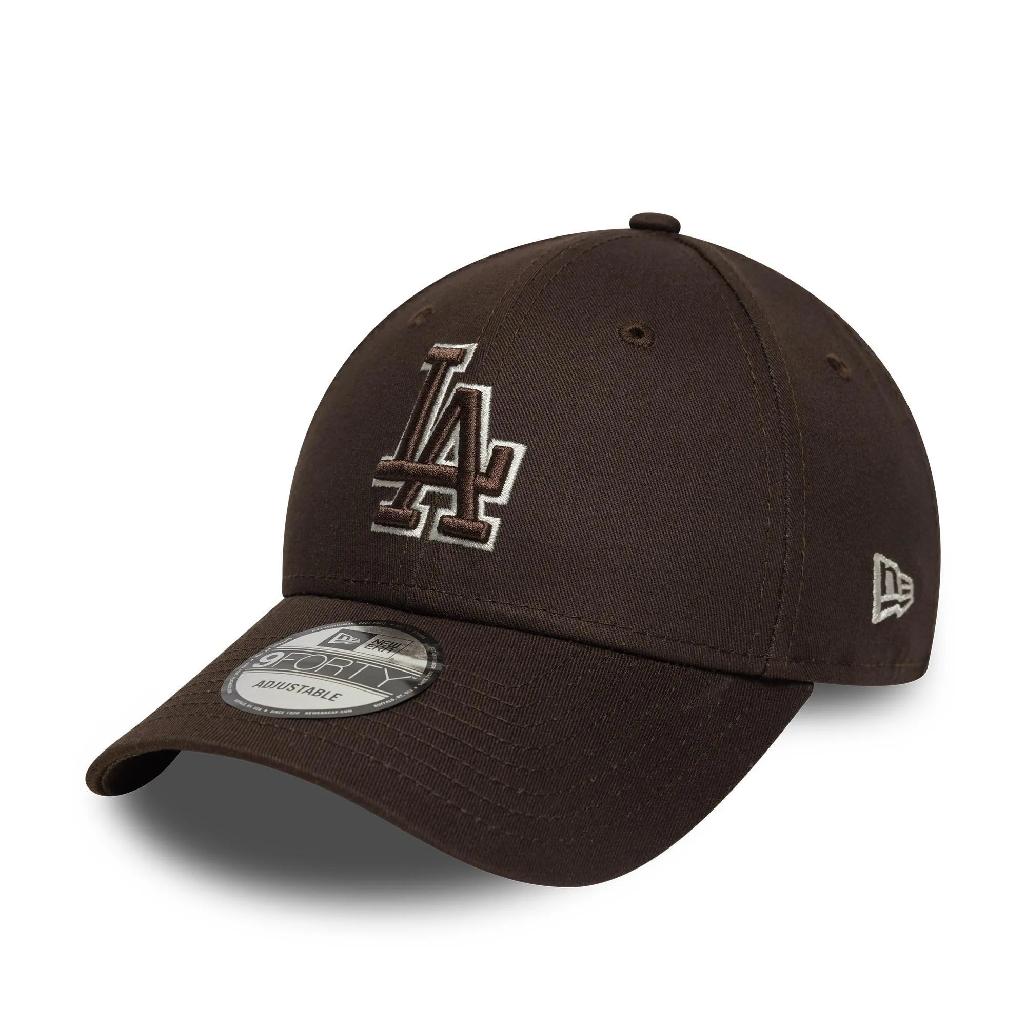 New Era Los Angeles Dodgers MLB Squadra Outline 9Forty Cap Marrone Bianco - immagine 1