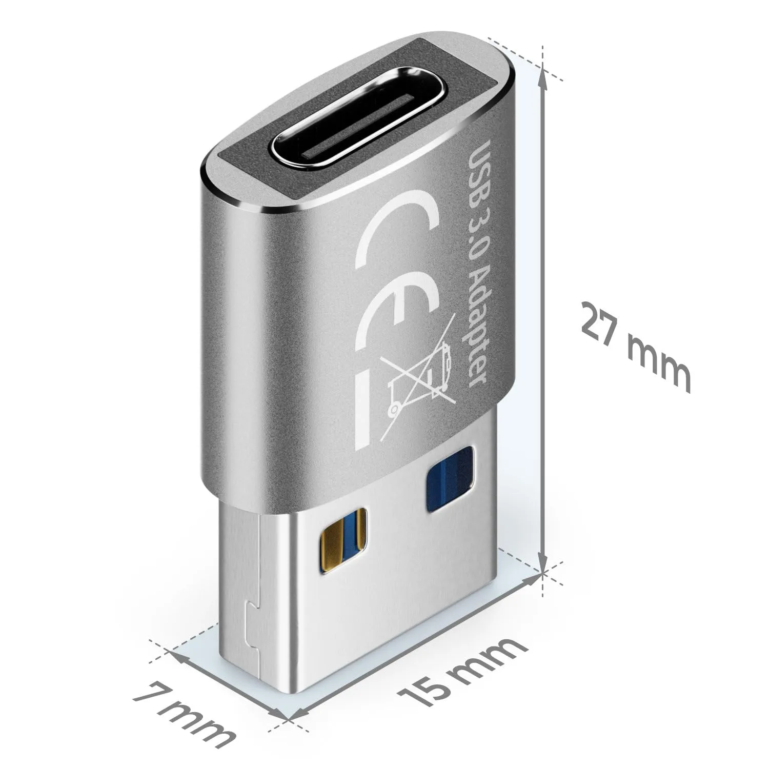 deleyCON Adattatore USB C a USB-A USB 3.0 5 Gbps (2 Pezzi) per iPhone, iPad, Samsung Galaxy, Laptop, CarPlay - immagine 7