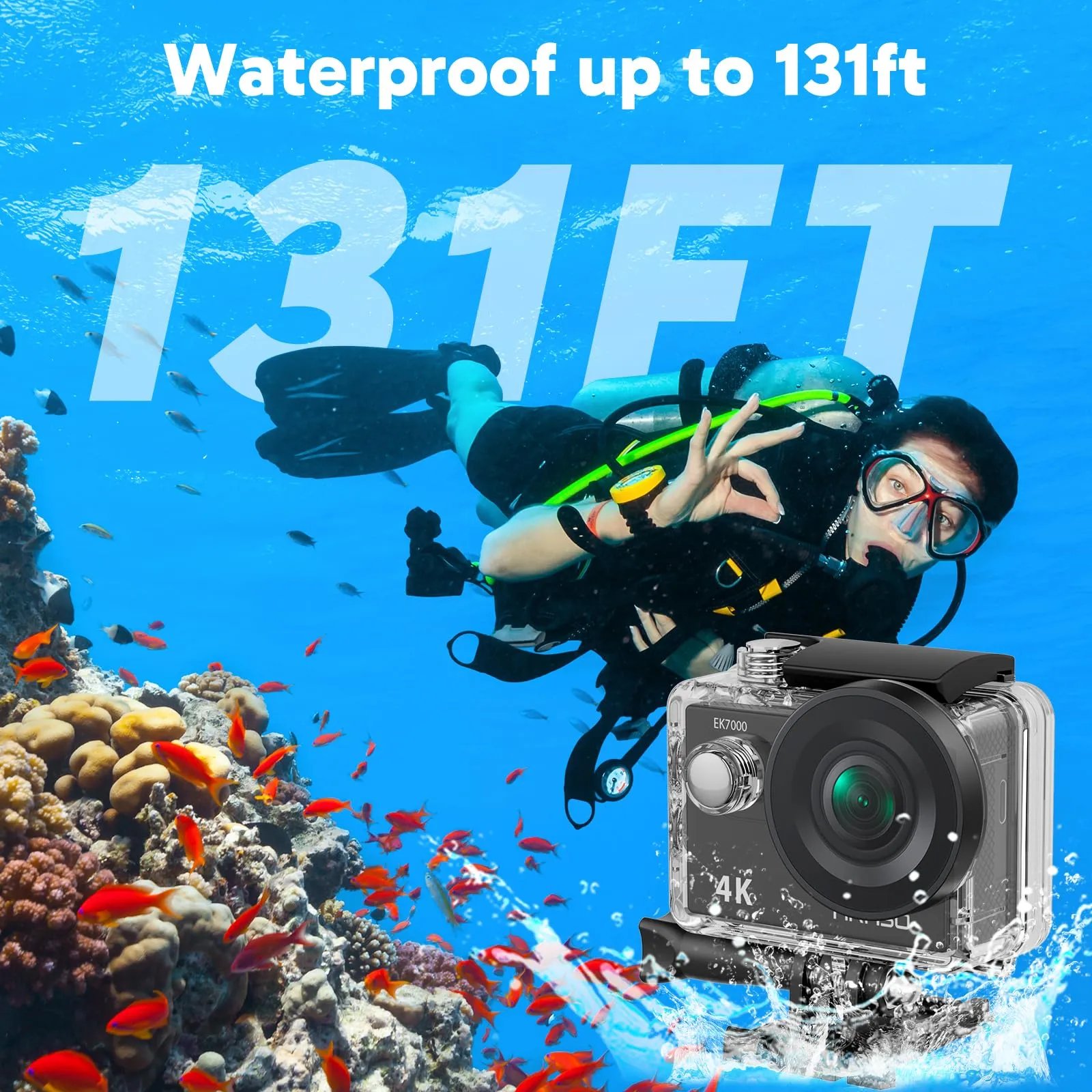 AKASO EK7000 Action Cam 4K 30FPS, WiFi, 20MP - immagine 5