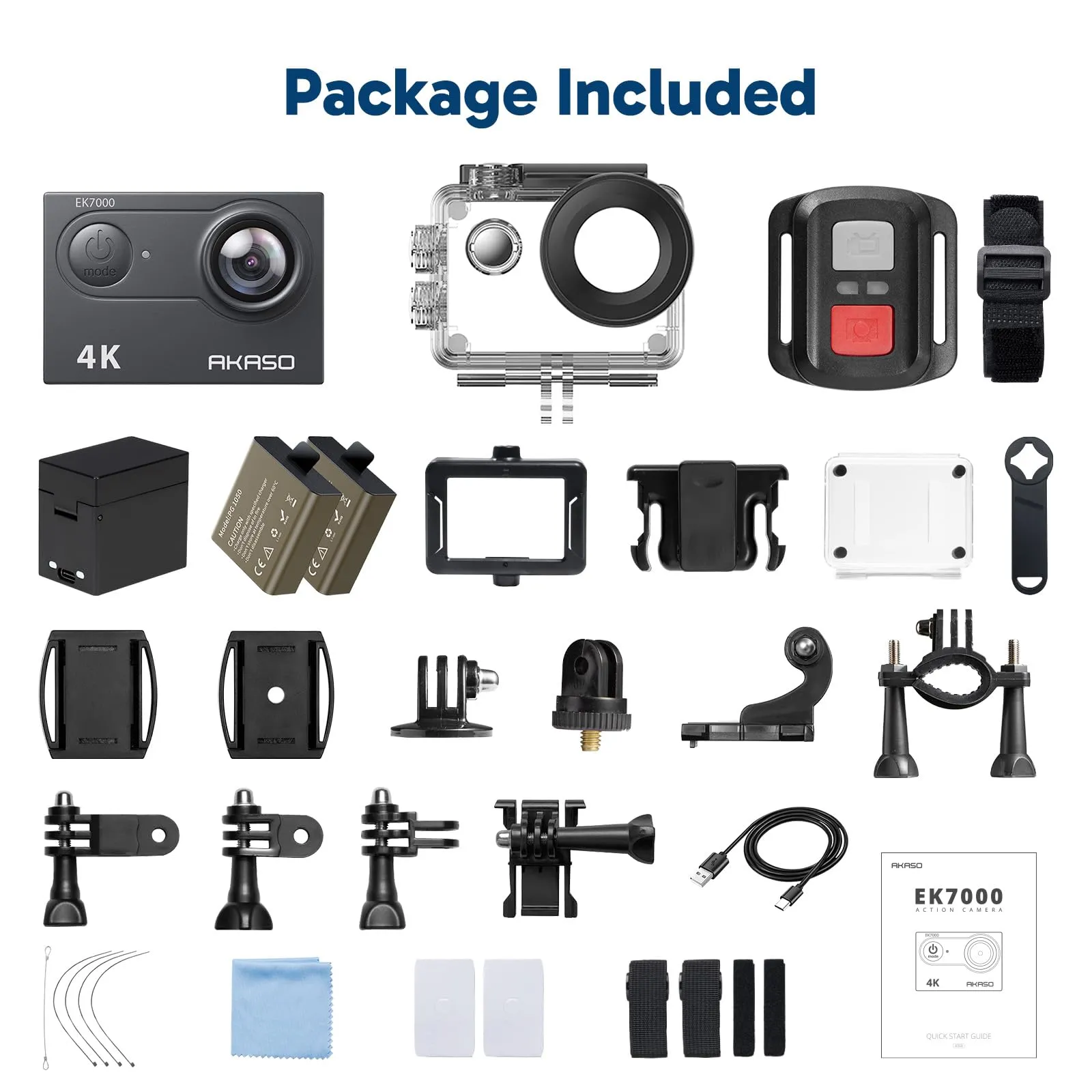 AKASO EK7000 Action Cam 4K 30FPS, WiFi, 20MP - immagine 8