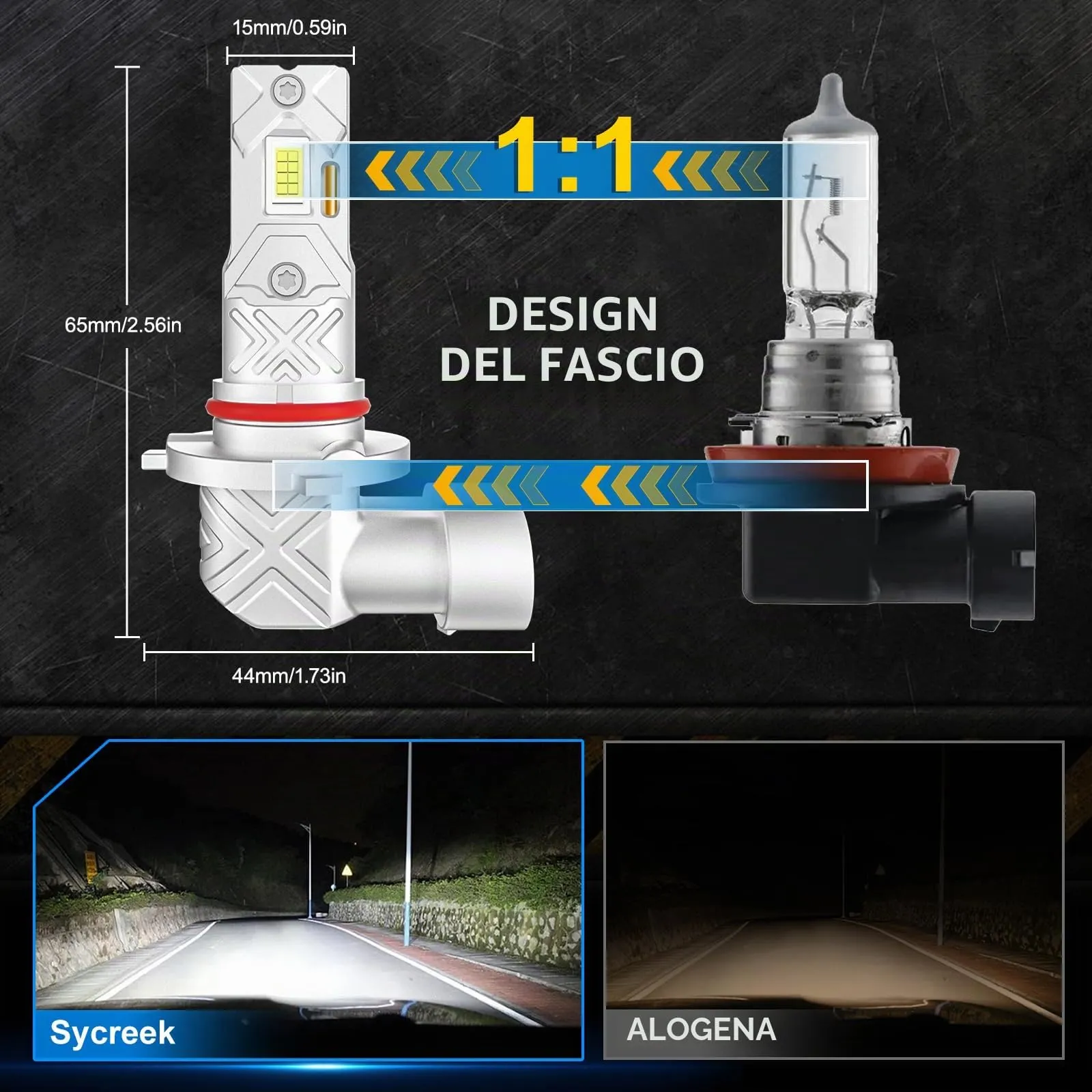 Sycreek HB3 9005 LED Headlight Bulbs, 30000LM 6500K Cool White, 12V Mini Plug-n-Play for Cars and Motorcycles - immagine 3