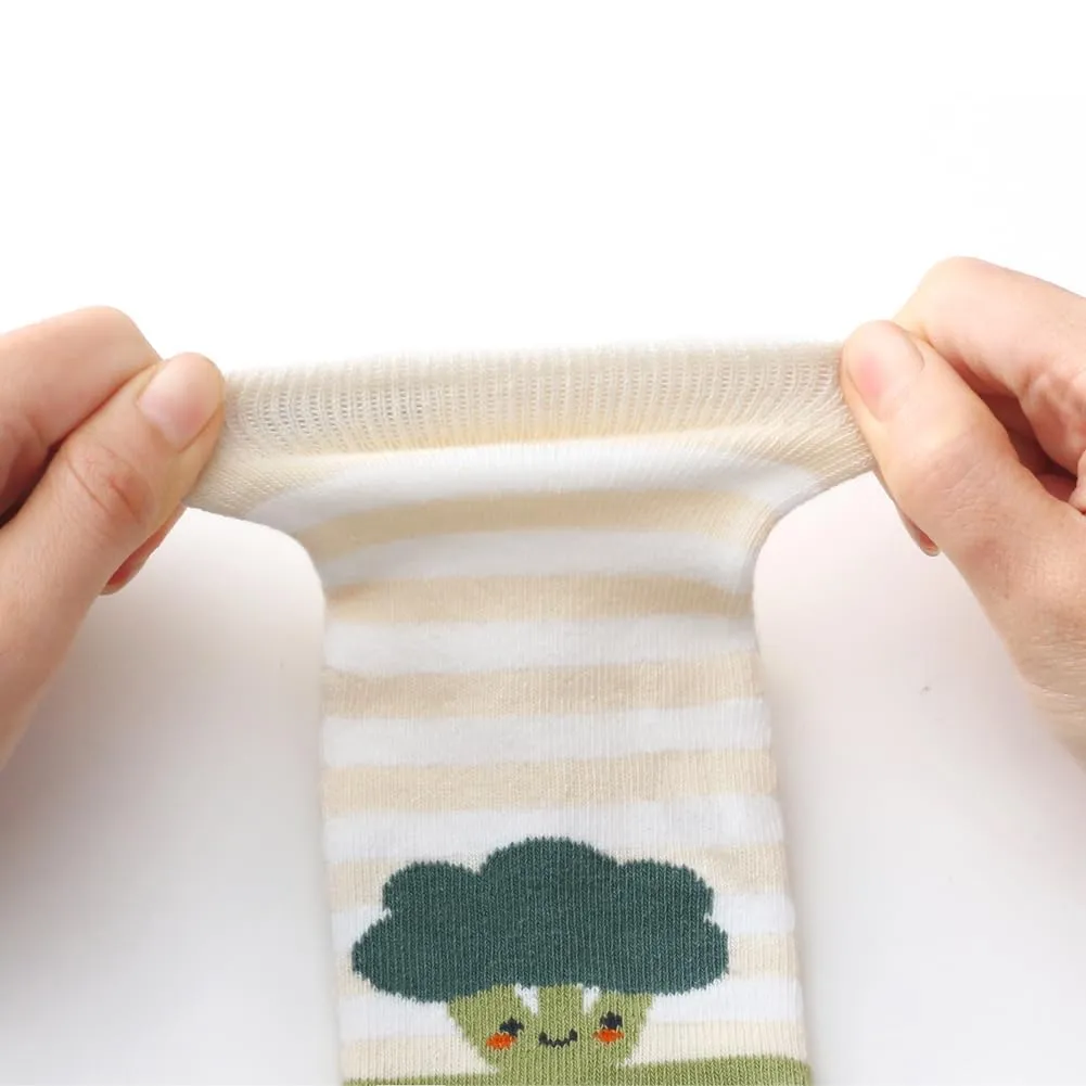 FedMois Calzini Antiscivolo in Cotone per Bambini, Motivi Animali e Frutta, 5 Paia, 1-3 Anni - immagine 2