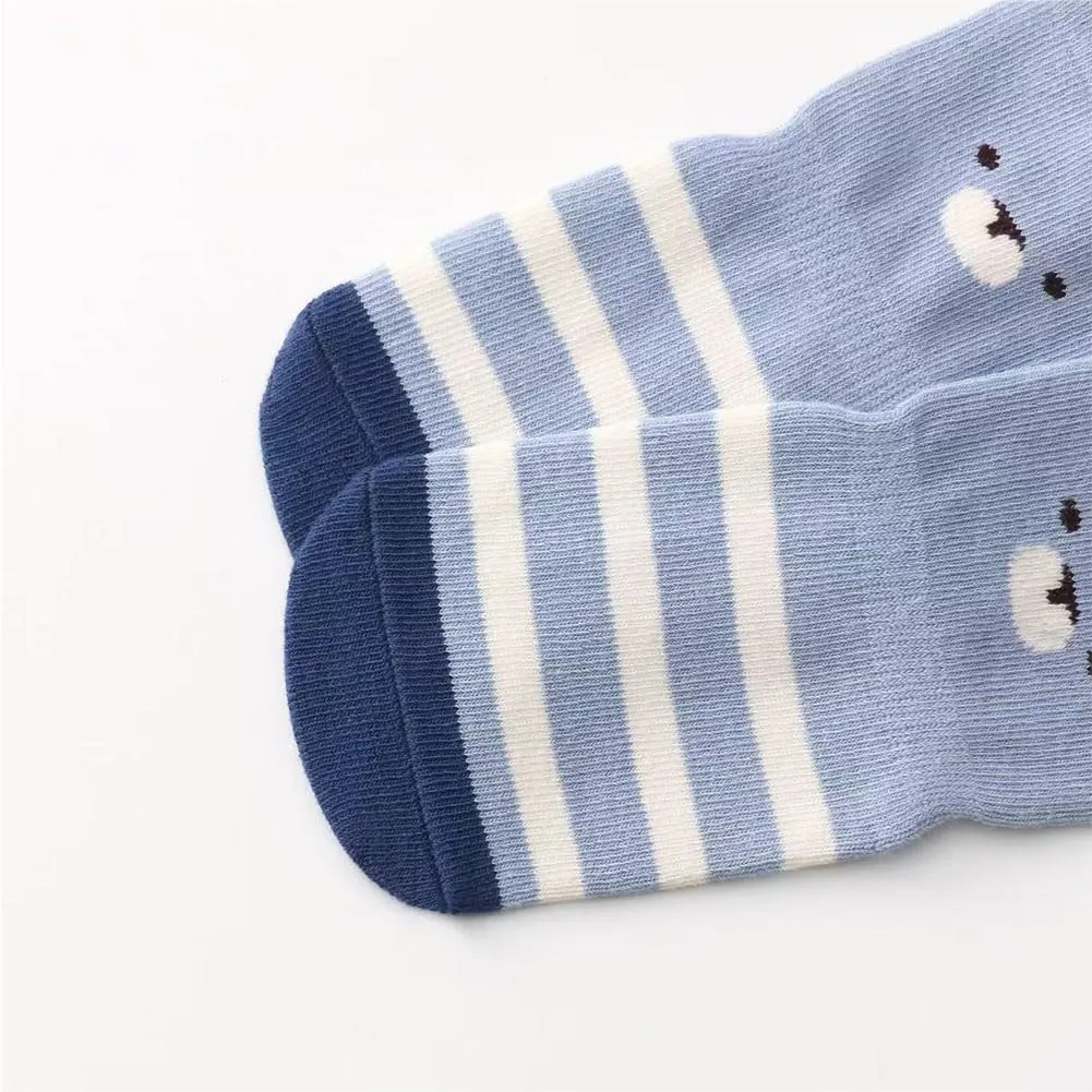 FedMois Calzini Antiscivolo in Cotone per Bambini, Motivi Animali Zebra, 3-5 anni, 5 Paia - immagine 3