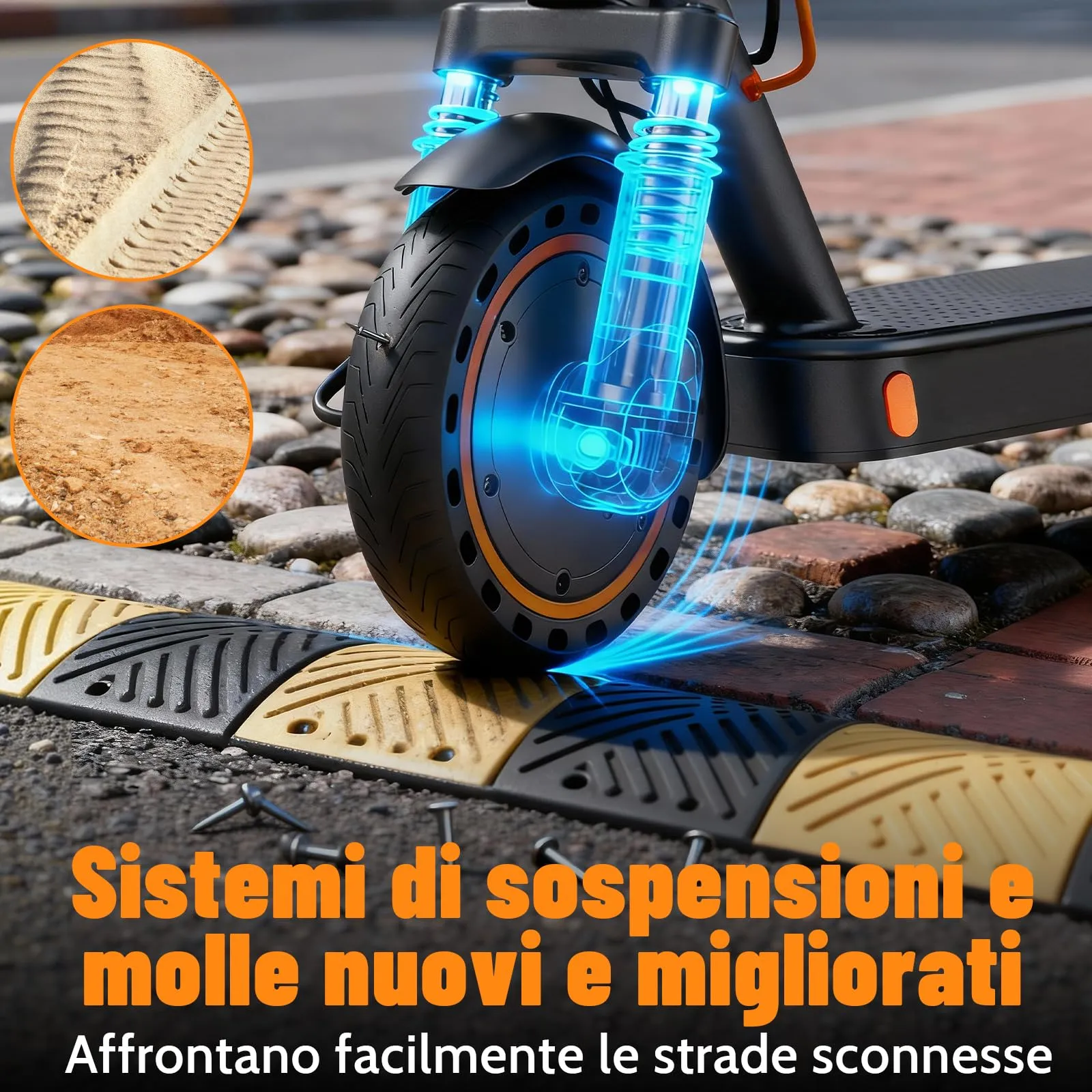 TODIMART T6S Monopattino Elettrico Adulto, 350W, 35km Autonomia, 25 km/h, Pneumatici Solidi 8.5", Pieghevole - immagine 5