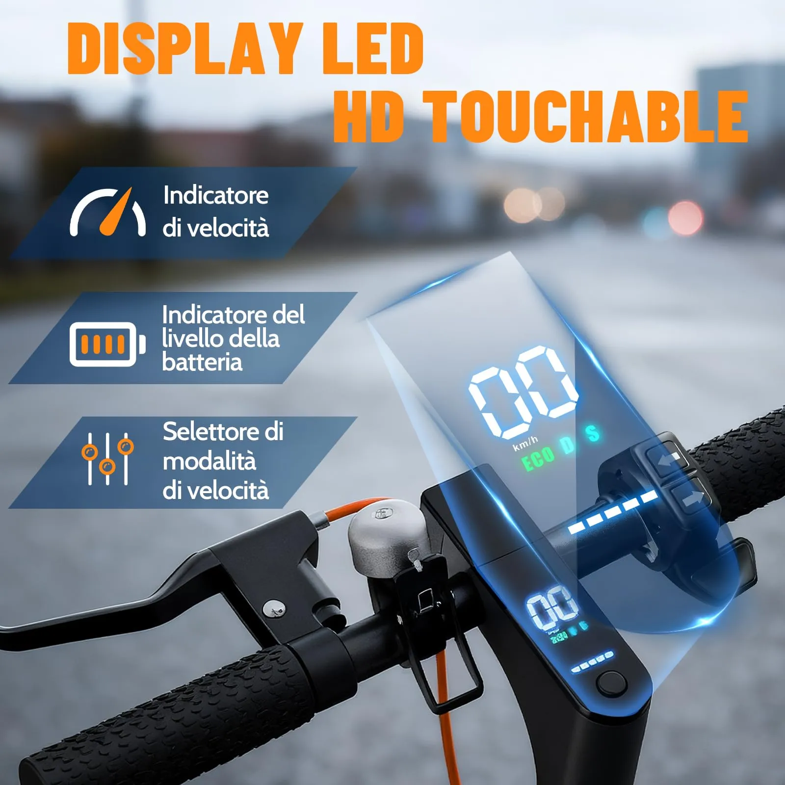 TODIMART T6S Monopattino Elettrico Adulto, 350W, 35km Autonomia, 25 km/h, Pneumatici Solidi 8.5", Pieghevole - immagine 6