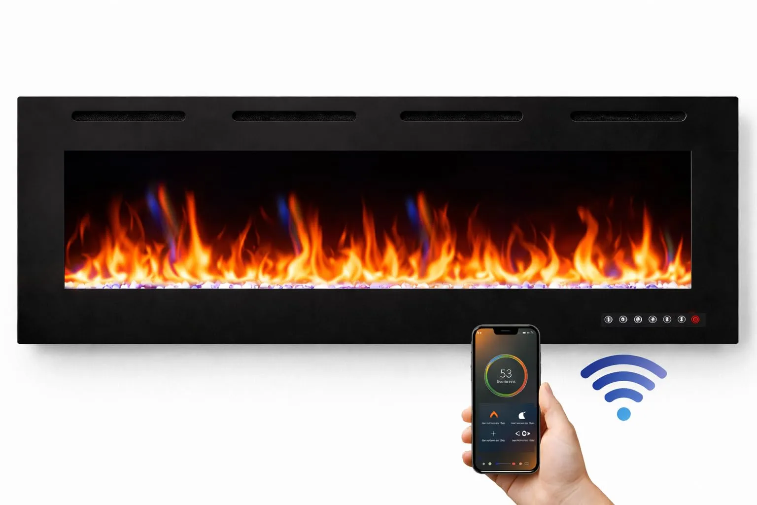 Weka Fireplace Camino Elettrico a Parete WiFi 127cm EF50RB 750/1500W - immagine 8