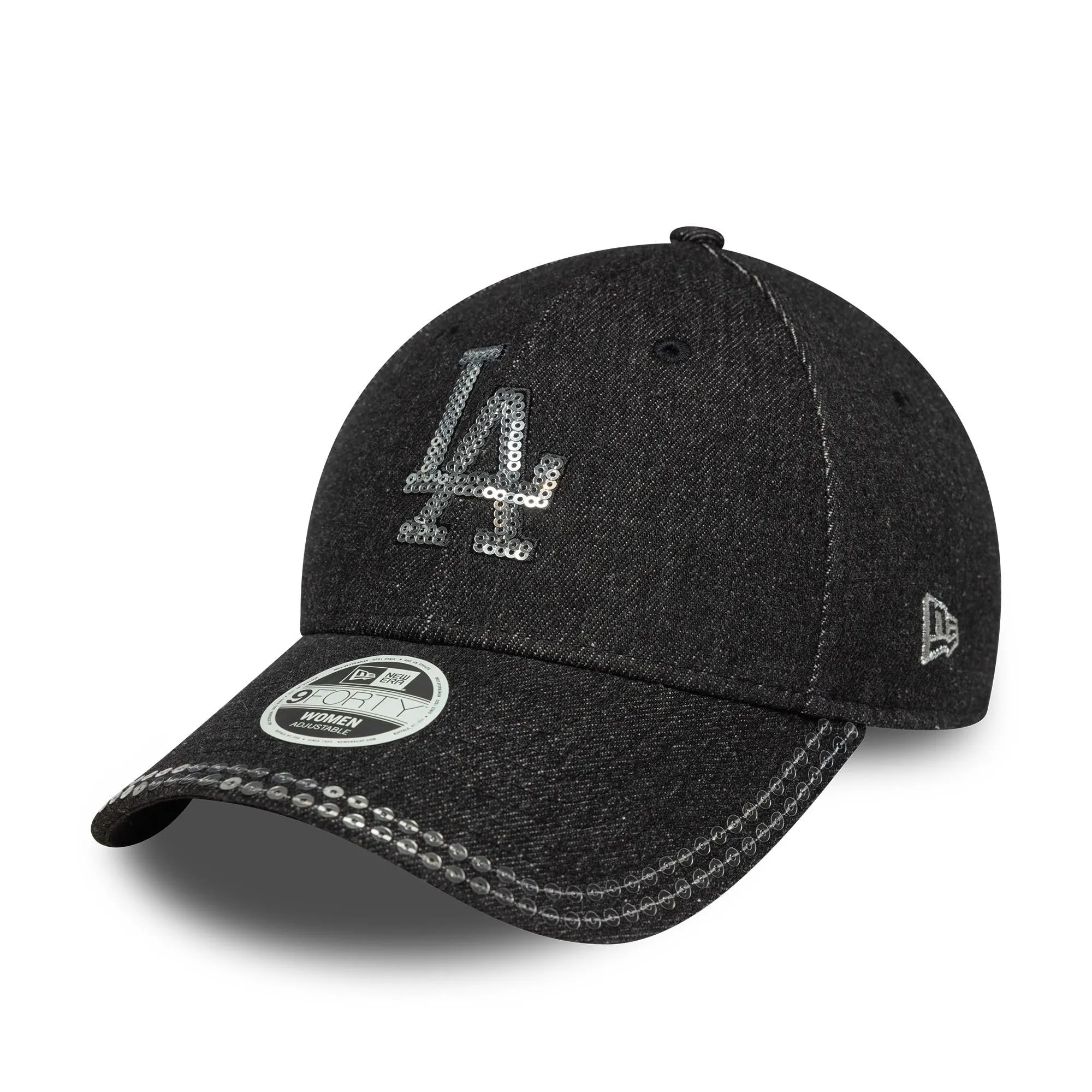 New Era Los Angeles Dodgers Denim Sequin 9Forty Women's Hat - Black - immagine 1