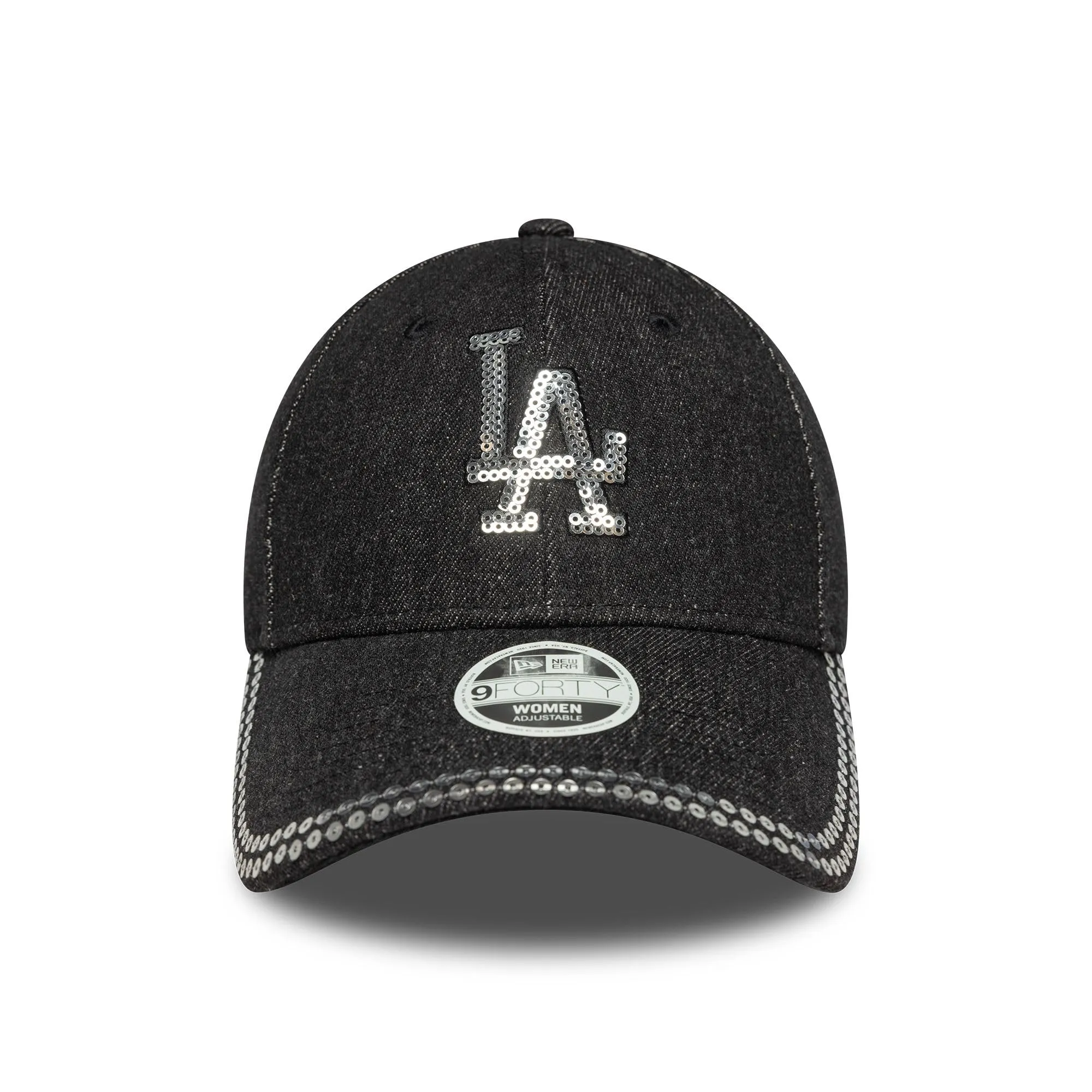New Era Los Angeles Dodgers Denim Sequin 9Forty Women's Hat - Black - immagine 2