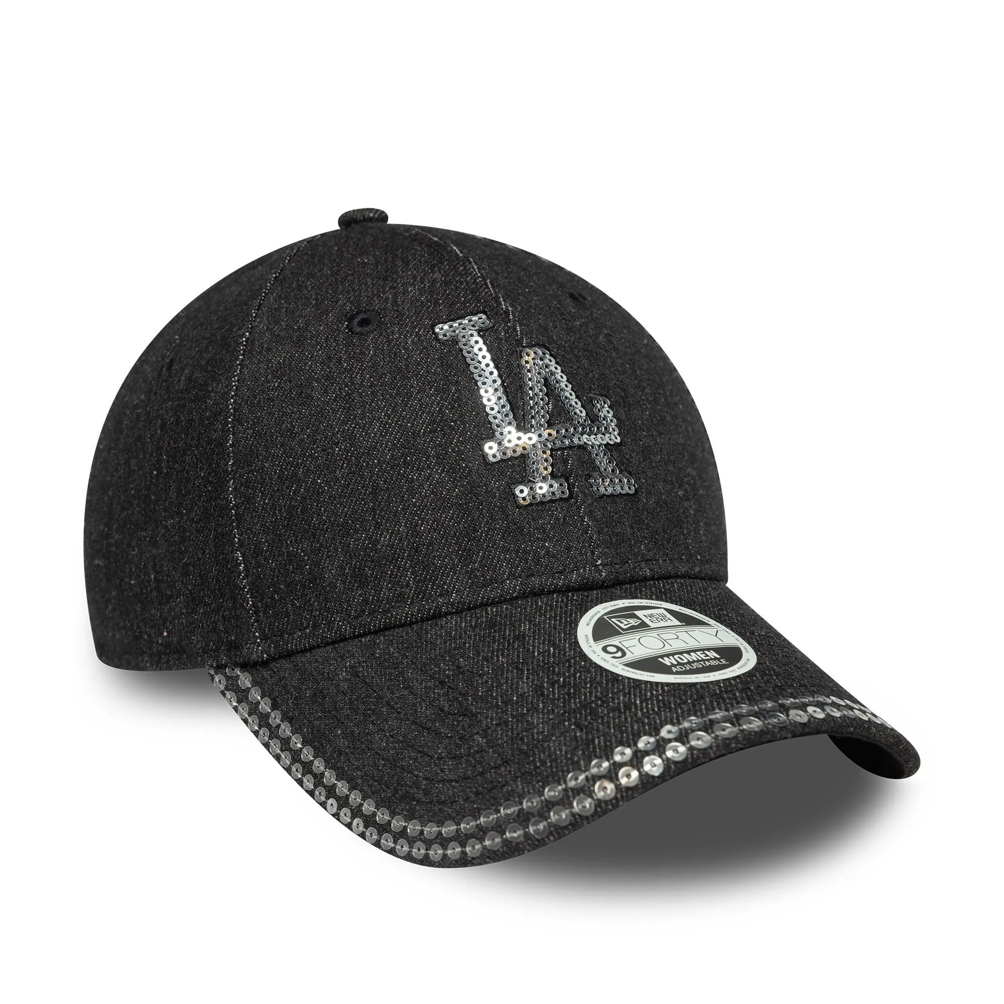 New Era Los Angeles Dodgers Denim Sequin 9Forty Women's Hat - Black - immagine 3