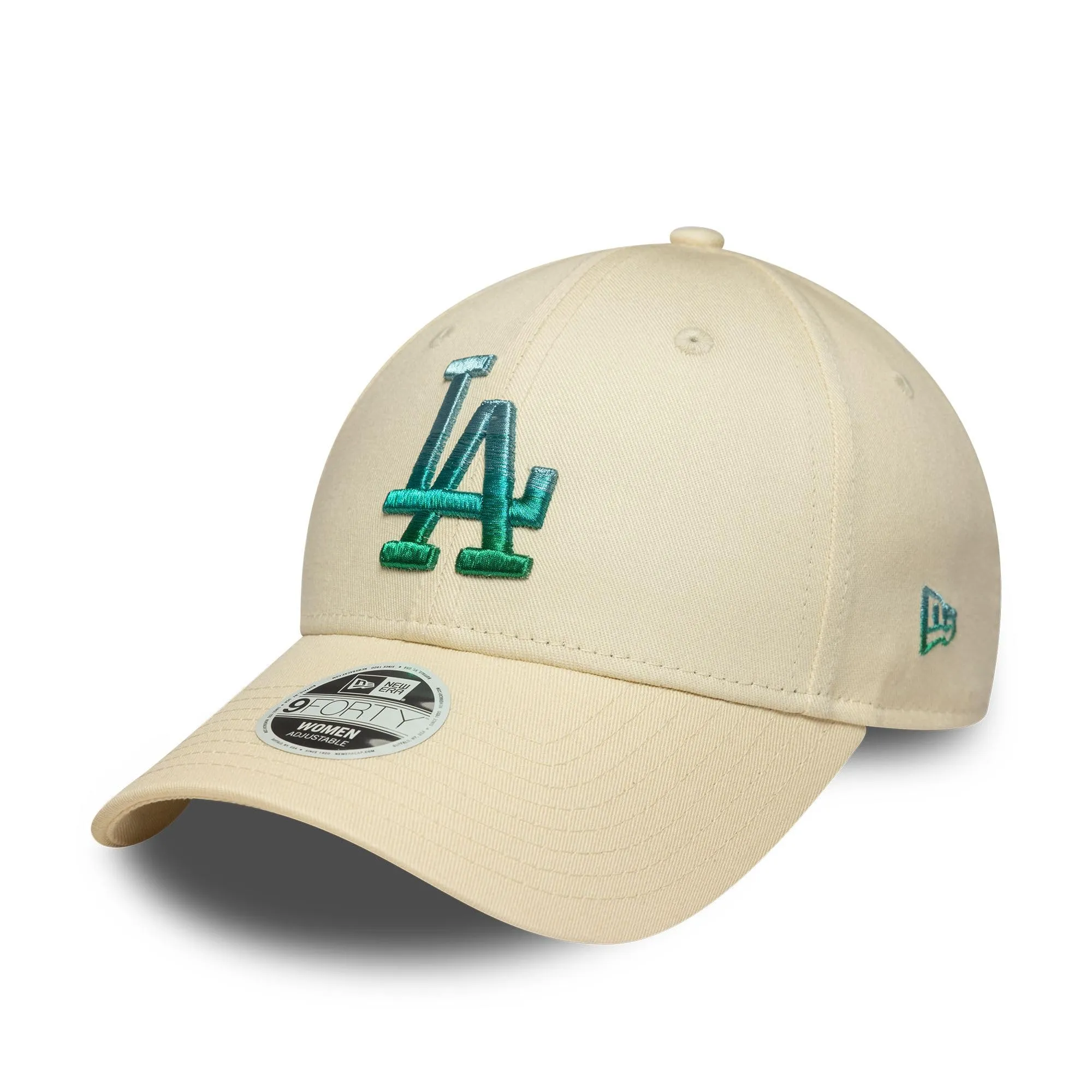 New Era Los Angeles Dodgers Logo Metallico 9Forty Cappello Donna Beige - immagine 1