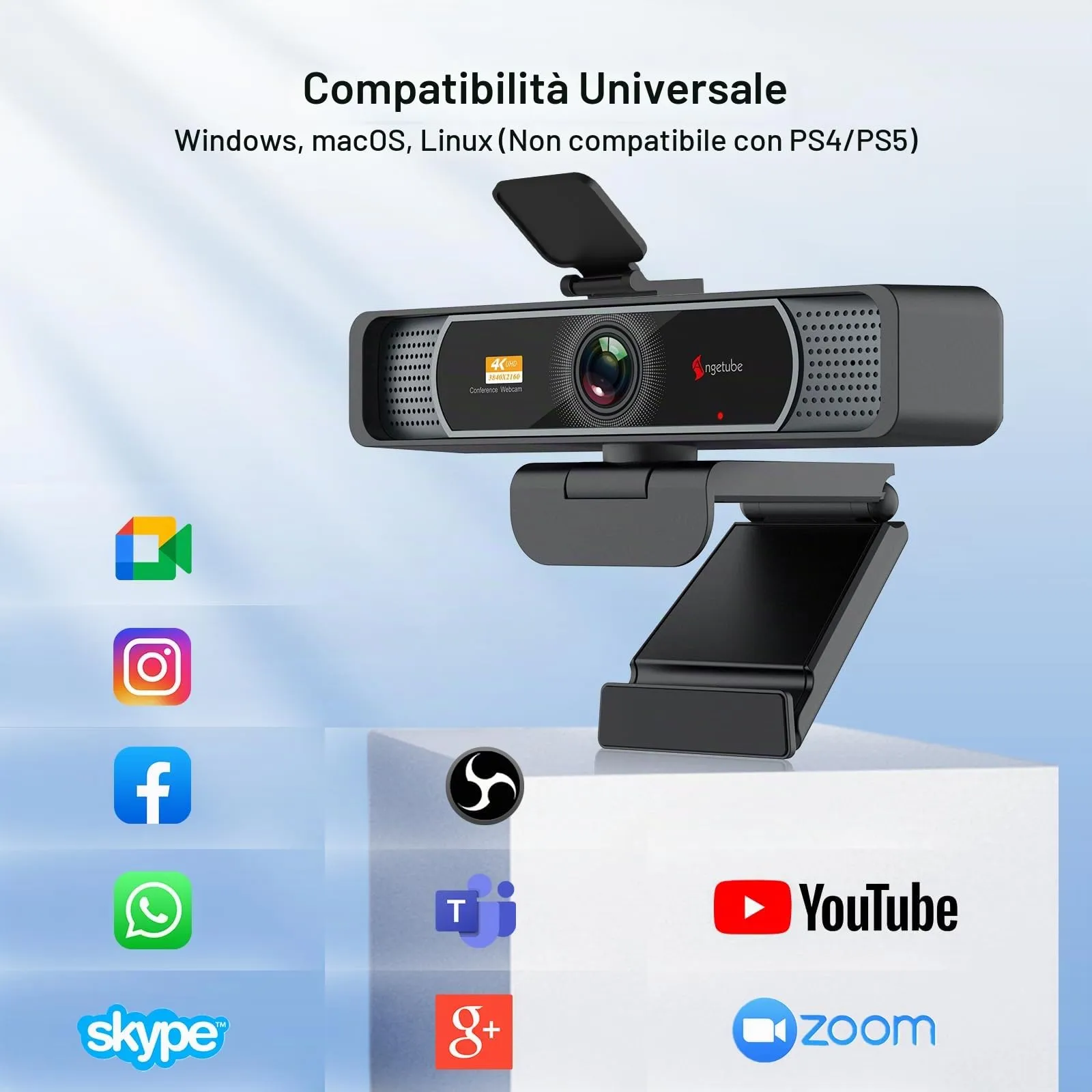Angetube 914Max Webcam 4K, 120° Wide Angle, PDAF Autofocus, Dual Noise-Reducing Microphones - immagine 7