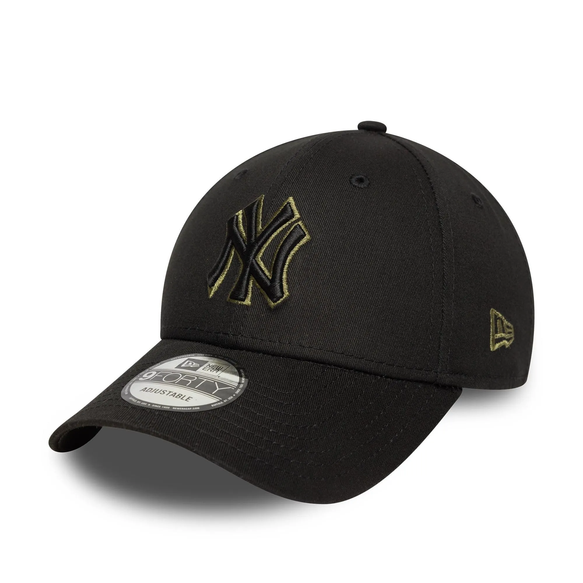 New Era New York Yankees MLB Squadra Outline 9Forty Cap - Nero Oliva - immagine 1