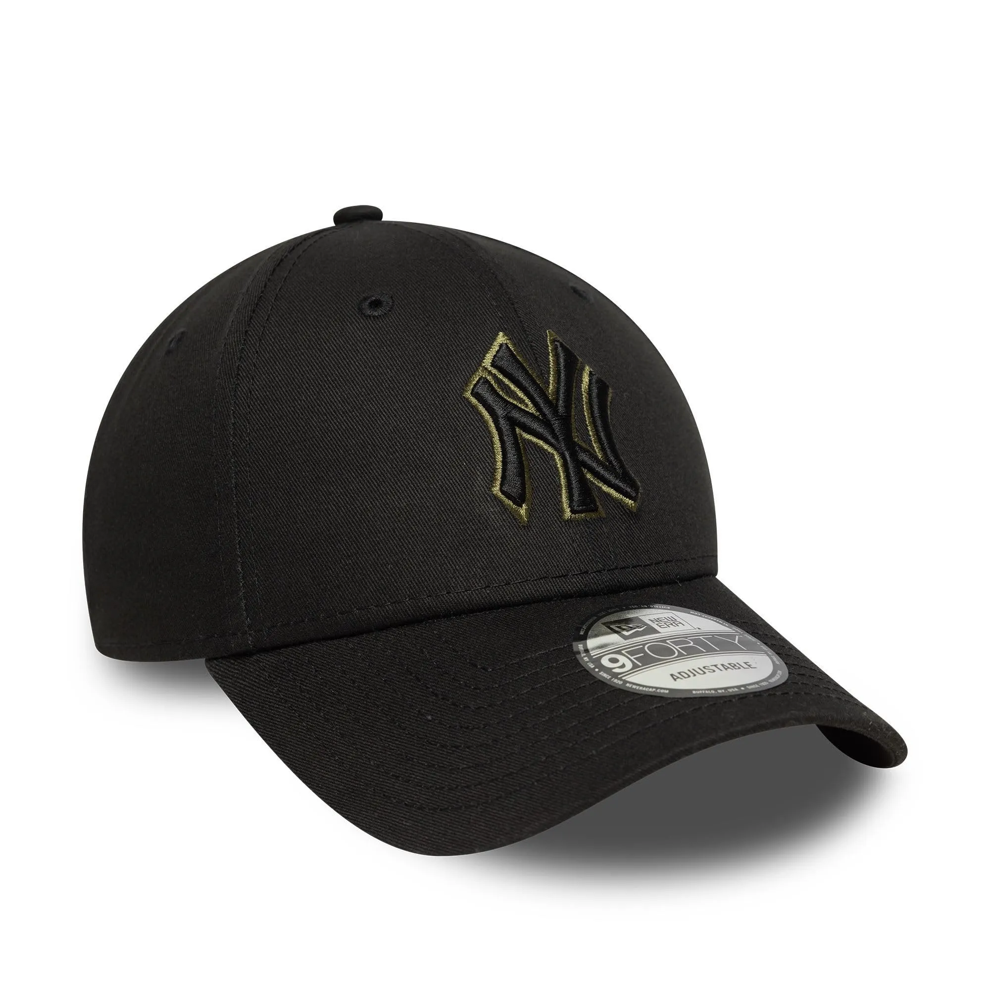 New Era New York Yankees MLB Squadra Outline 9Forty Cap - Nero Oliva - immagine 3