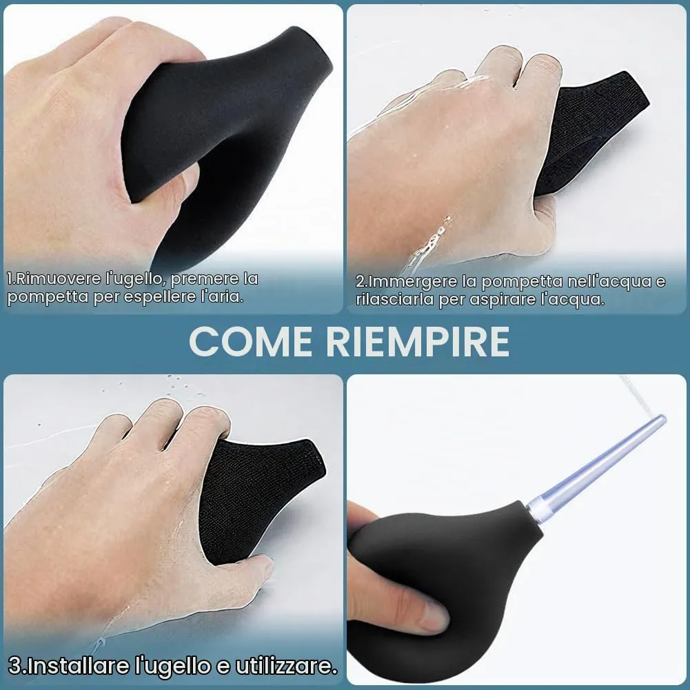 Showvigor Kit Clistere a Bulbo in Silicone, 224 ml con 5 Ugelli per Uomo e Donna - immagine 3