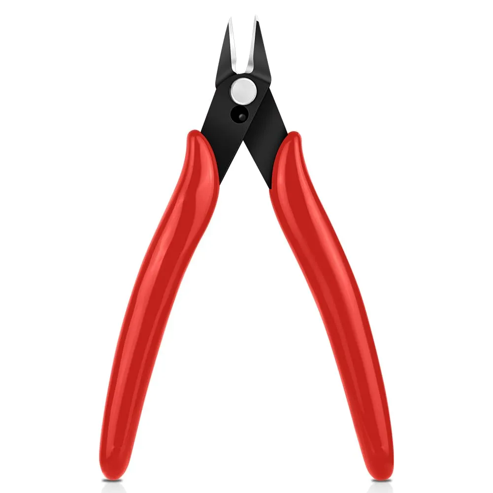 Ainiv Pinza da Taglio Diagonale di Precisione, Tronchesi Multifunzionale per Elettronica e Gioielli, Rosso - immagine 2