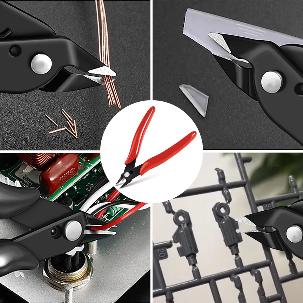 Ainiv Pinza da Taglio Diagonale di Precisione, Tronchesi Multifunzionale per Elettronica e Gioielli, Rosso - immagine 9