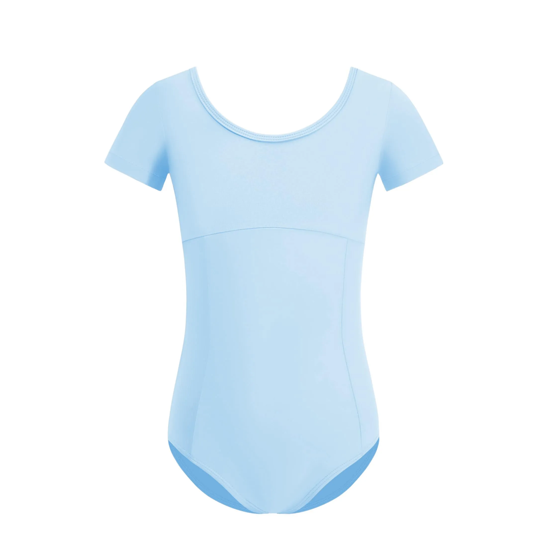 ZYXWVU Body Danza Classica Bambina con Maniche Corte e Scollo Tondo, 7014-Blu, 10-12 anni - immagine 1