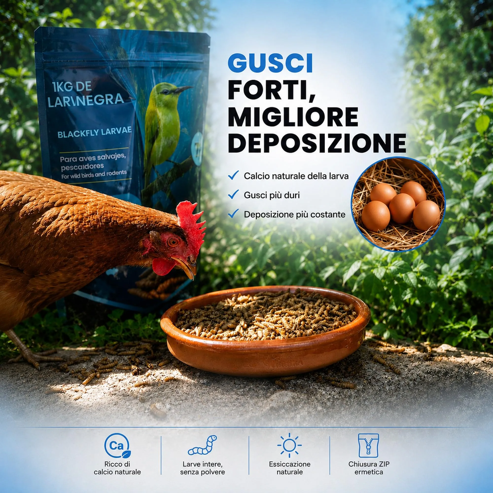 Alejandro Fuentes Larve di Mosca Nera Essiccate, 1kg (7L) - immagine 2