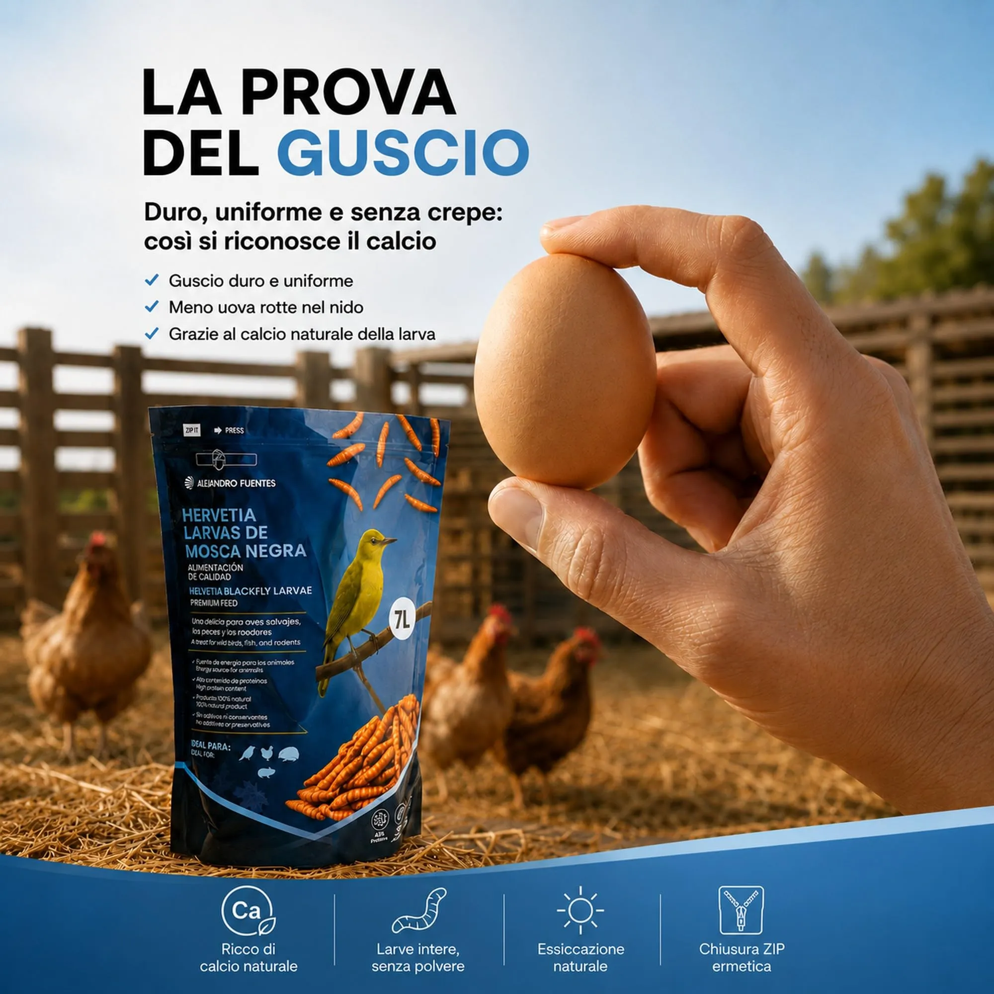 Alejandro Fuentes Larve di Mosca Nera Essiccate, 1kg (7L) - immagine 3