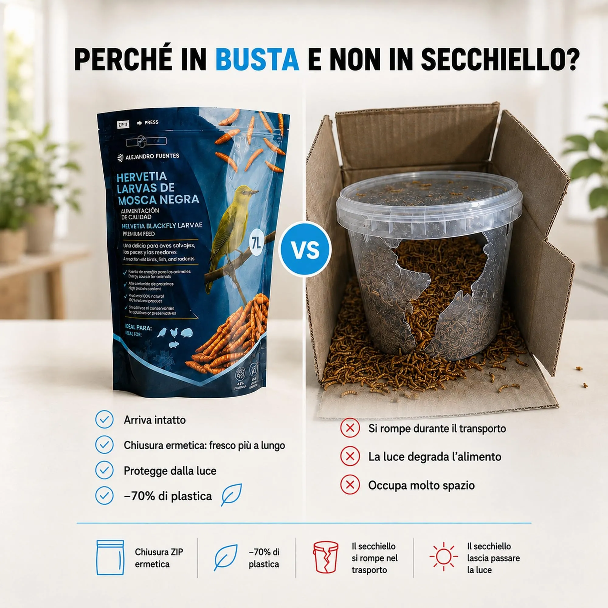 Alejandro Fuentes Larve di Mosca Nera Essiccate, 1kg (7L) - immagine 6