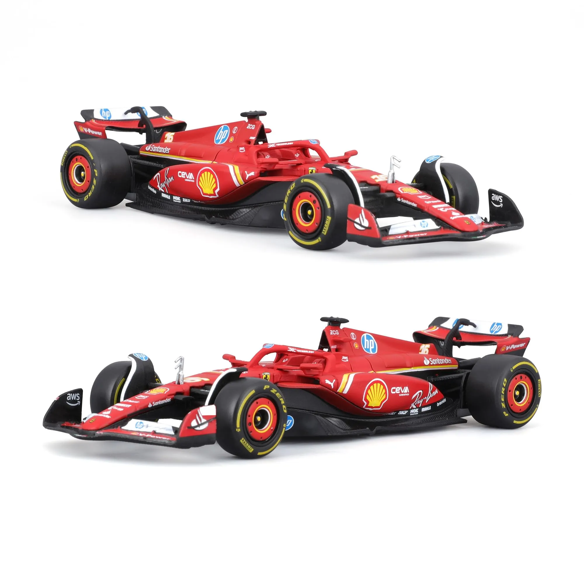 Bburago Ferrari SF-24 Monza GP 2024 #16 Charles Leclerc 1:43 Scale Model Car Monza Livery Special Edition - immagine 2