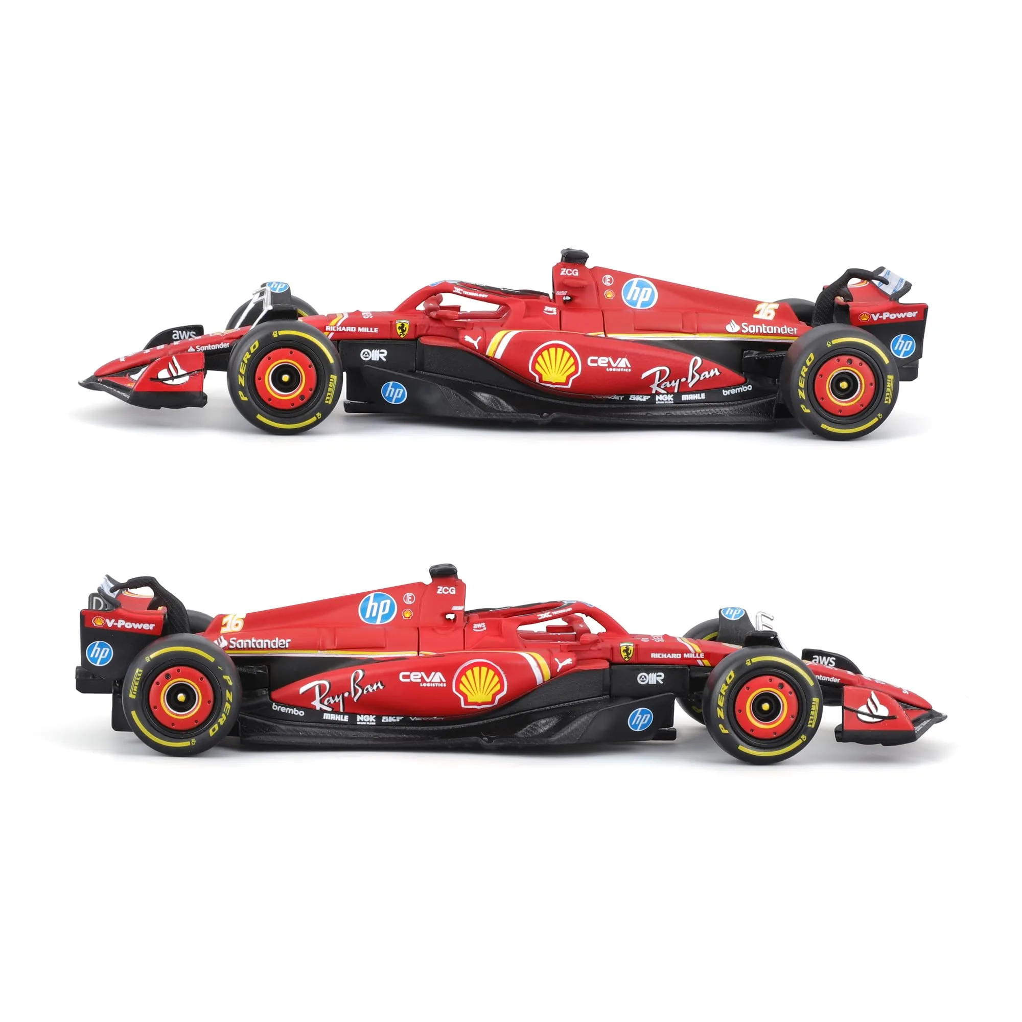 Bburago Ferrari SF-24 Monza GP 2024 #16 Charles Leclerc 1:43 Scale Model Car Monza Livery Special Edition - immagine 3