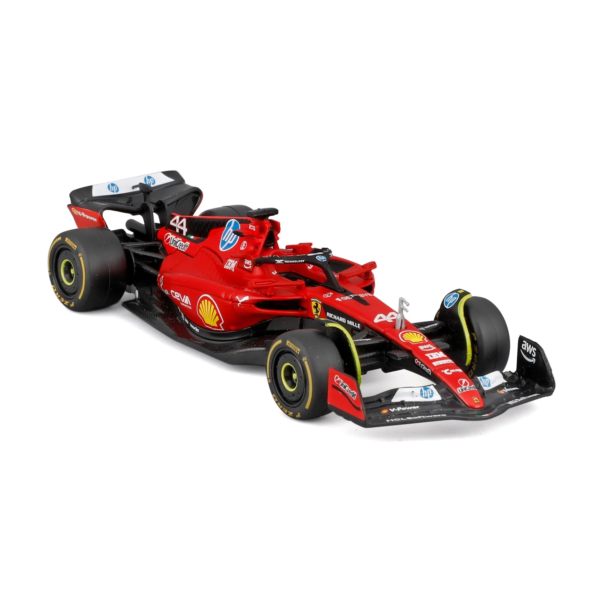 Bburago Ferrari SF-23 The First Lap Test Fiorano 2024 #44 Lewis Hamilton 1:43 Scale Model - immagine 2