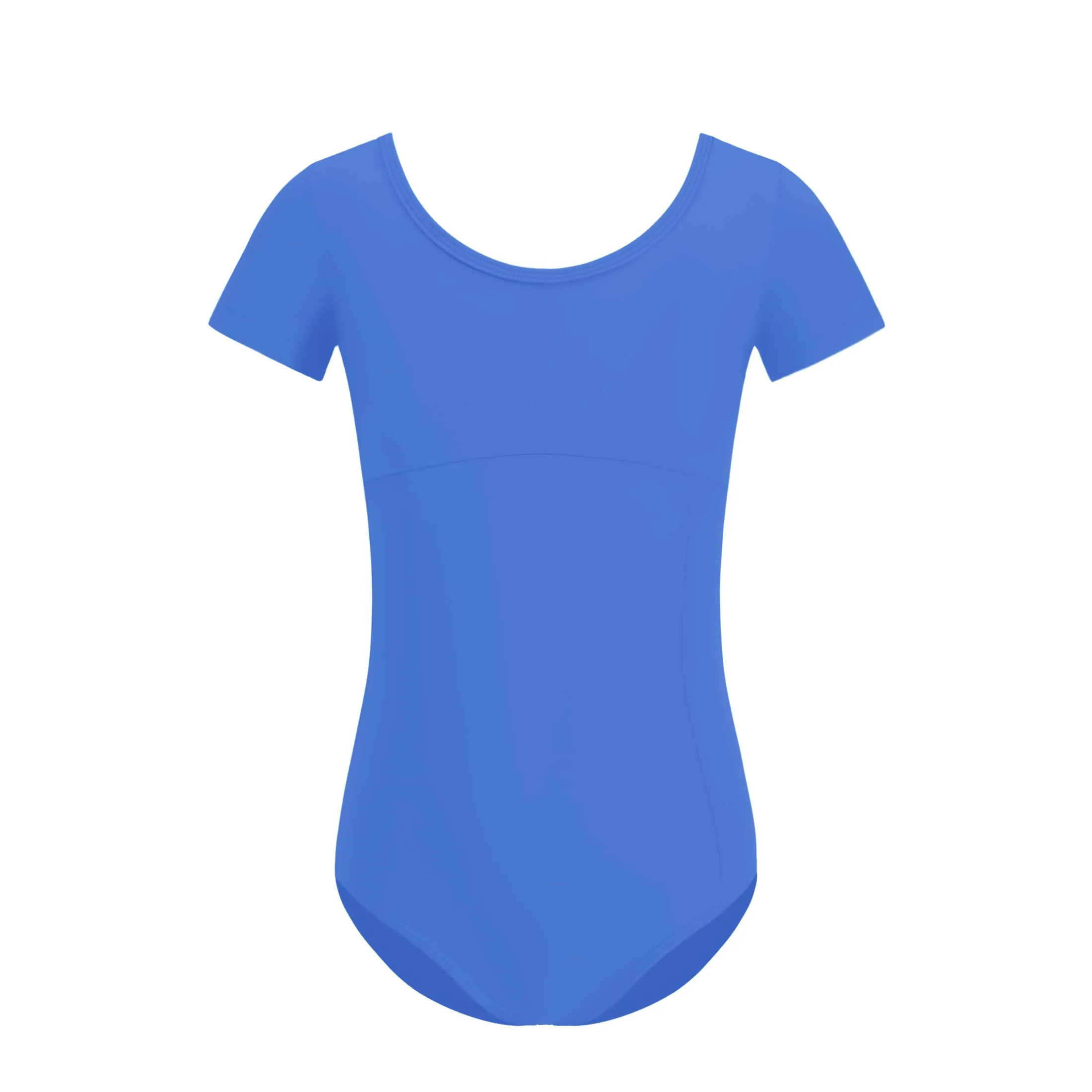 ZYXWVU Body Danza Classica Bambina con Maniche Corte e Scollo Tondo, 7014-Blu, 2-4T - immagine 1