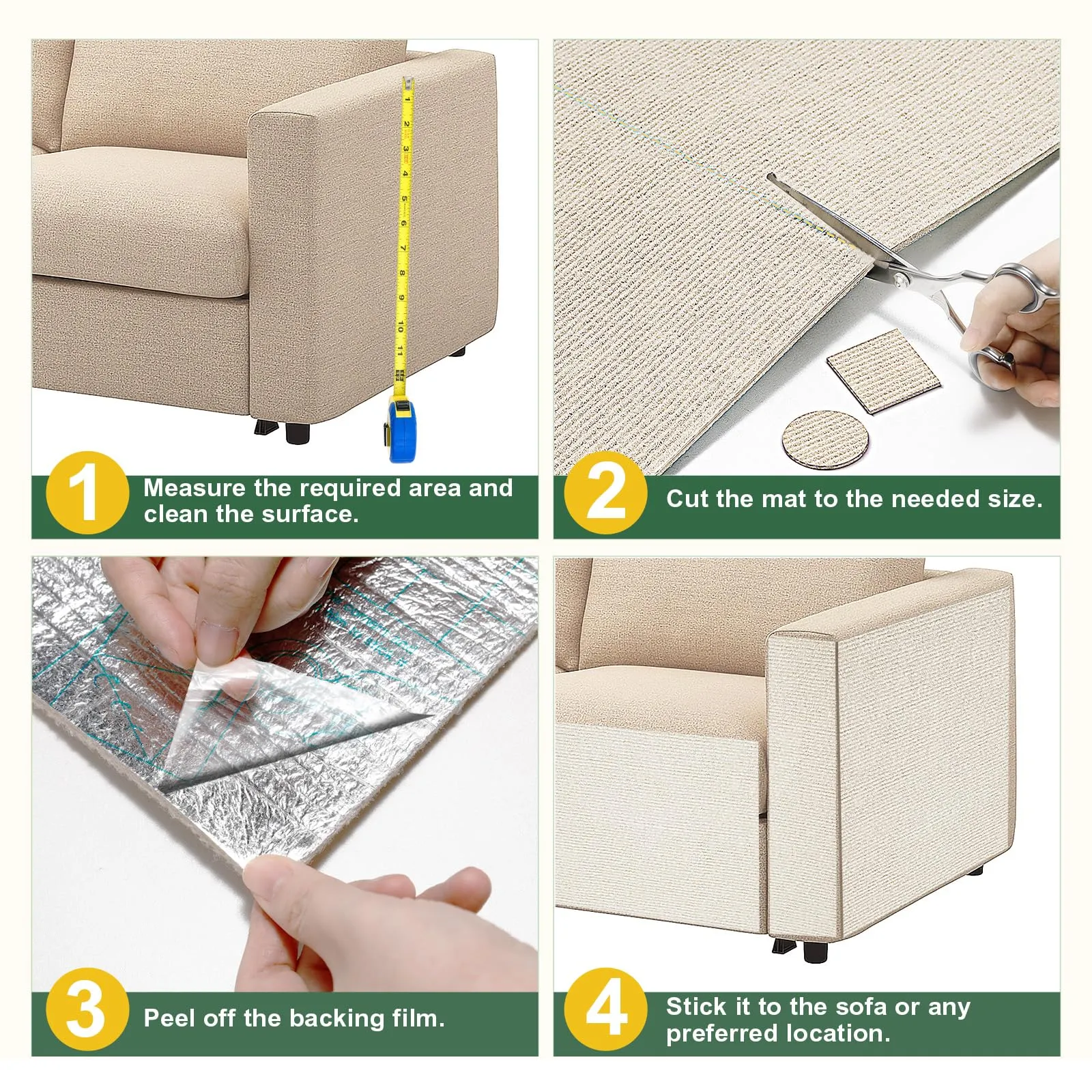 Gimars Tiragraffi Divano Autoadesivo per Gatti, 200x40cm, Bianco - immagine 7